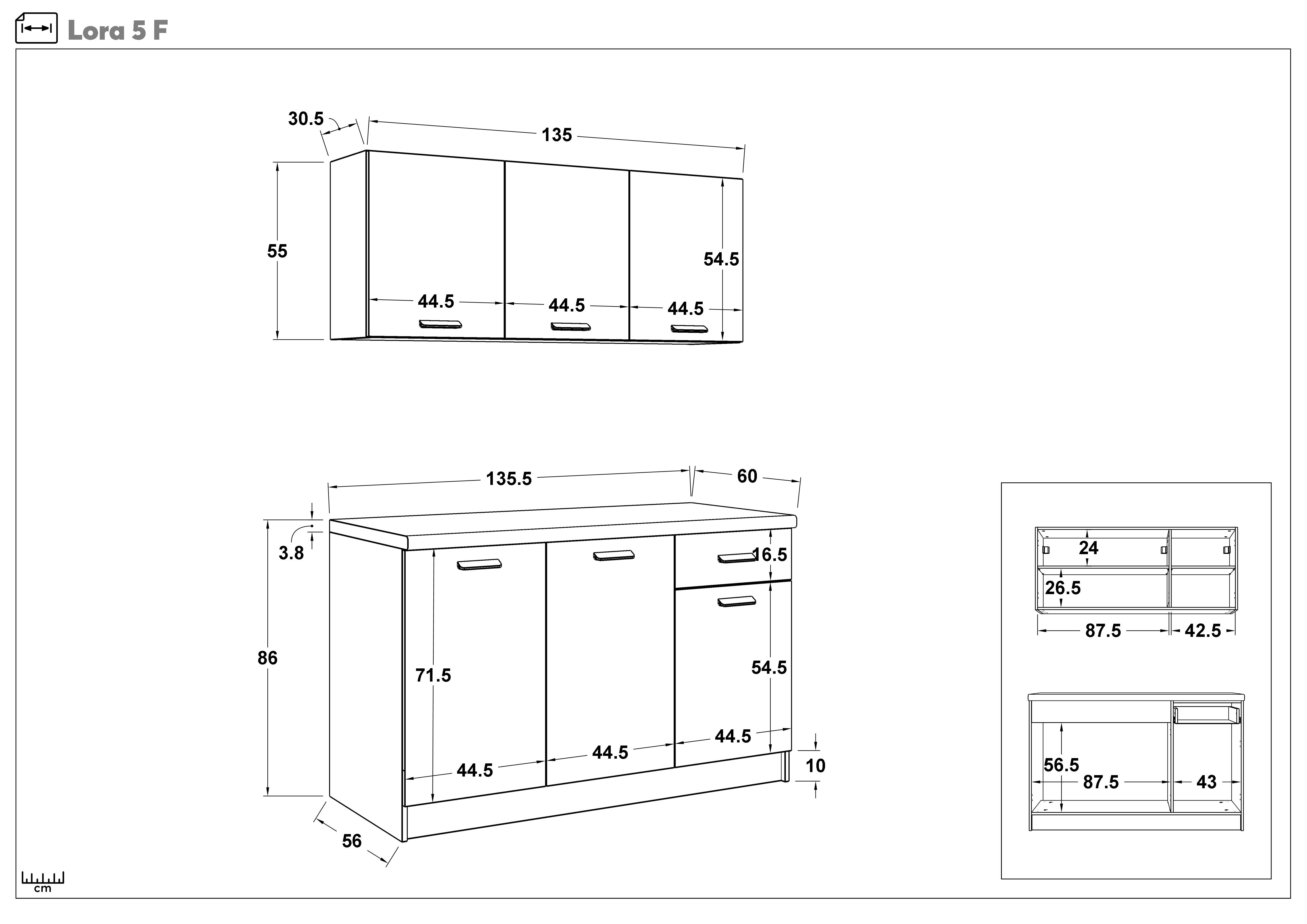 Bucatarie cu blat termic inclus Lora 5