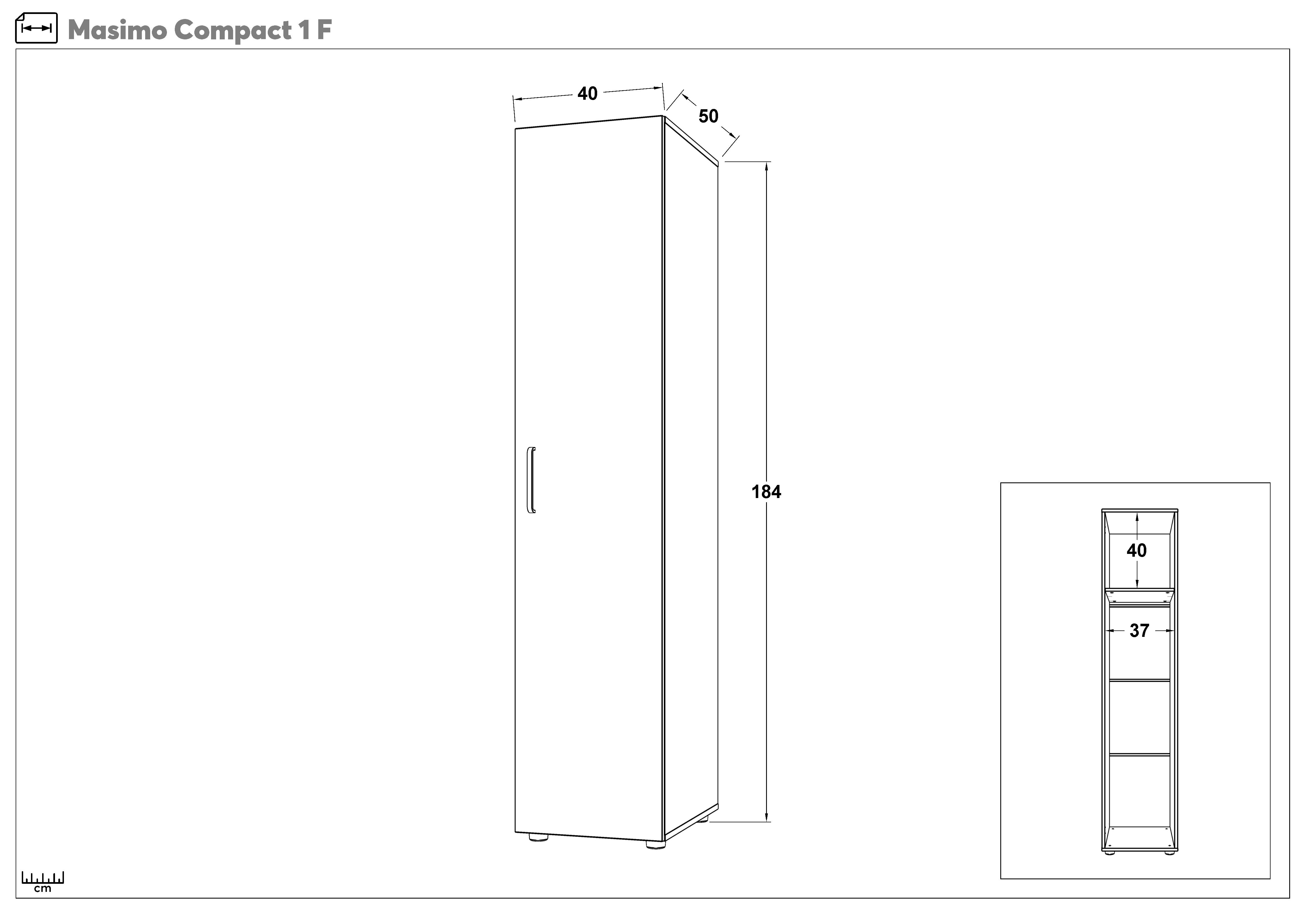 Dulap cu o usa si bara Masimo Compact 1