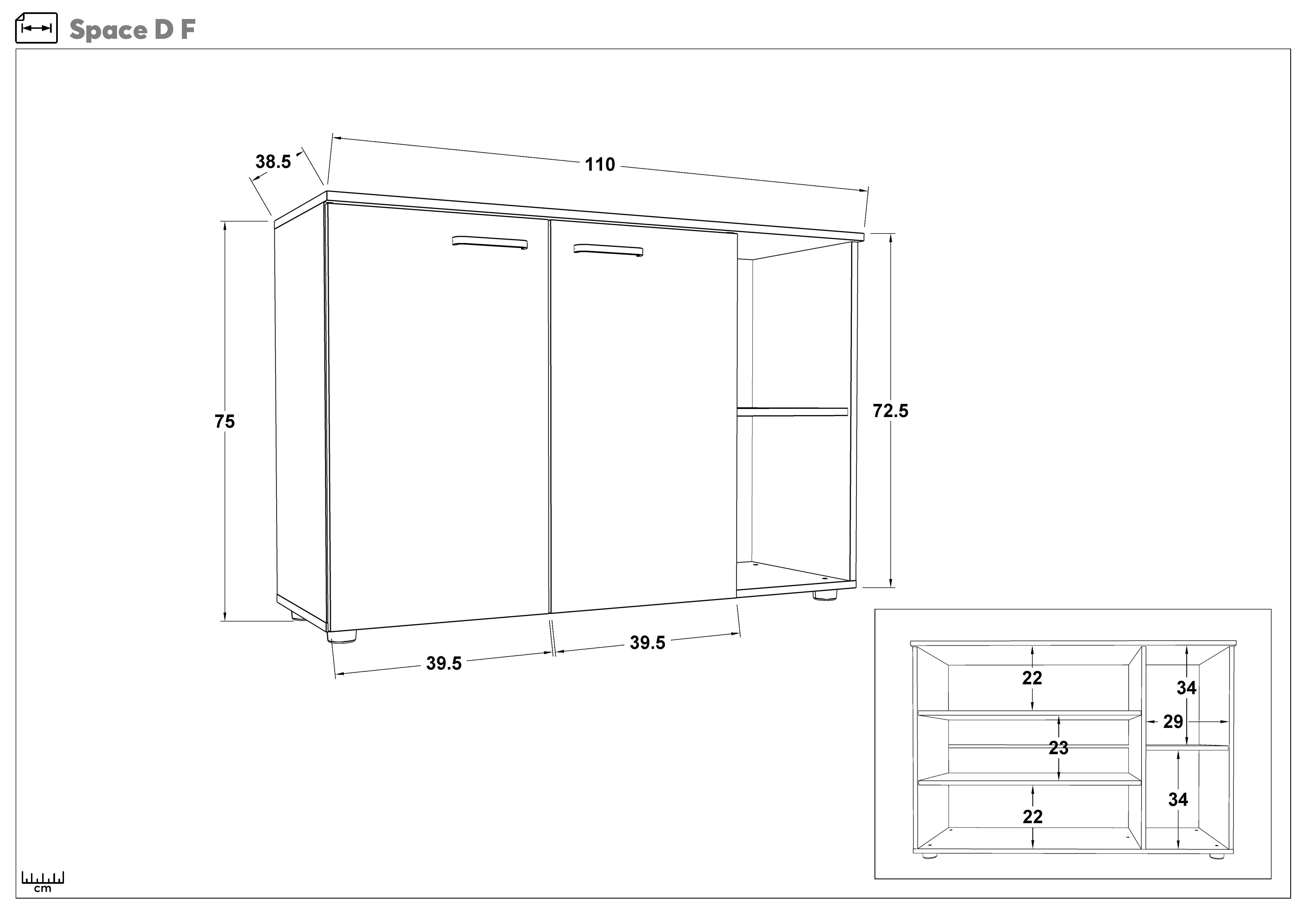 Set Modul TV Omonia + masuta de cafea Aurea L + comoda Space D
