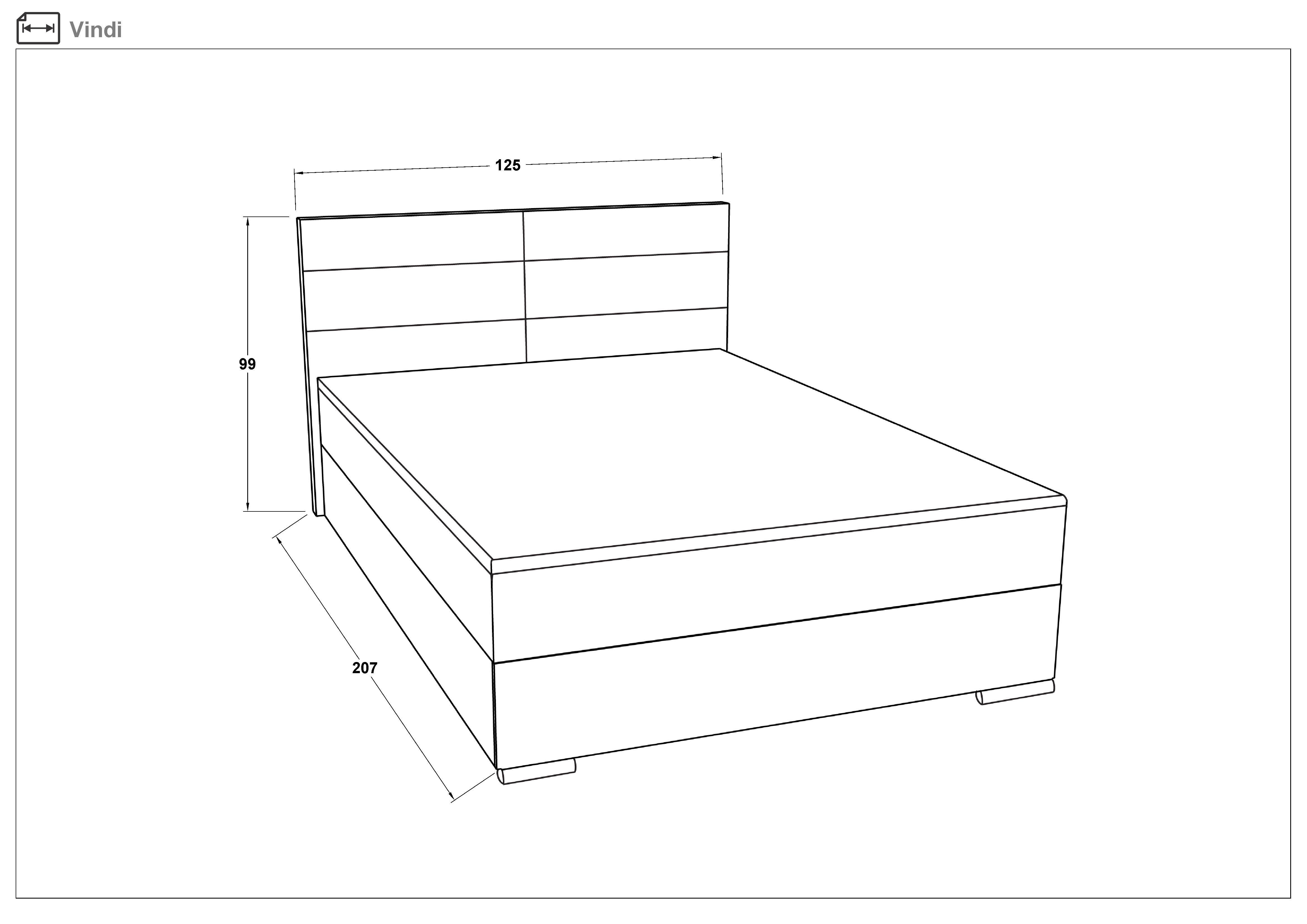 Pat dublu Boxspring + top saltea 120/200 Vindy