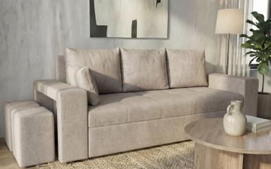 Canapea extensibila + taburet Maron Canapea extensibila + taburet