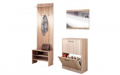 Cuier + Oglinda + Pantofar Set pentru hol Vins Cuier + Oglinda + Pantofar