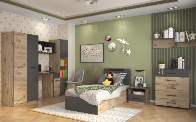 Set dormitor 90/200 Gisele + saltea Set dormitor 90/200