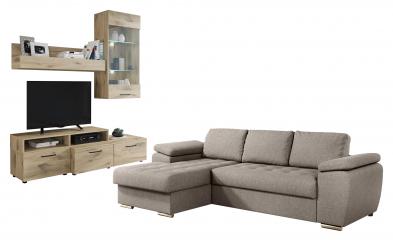 Set living Coltar extensibil Valencia Pocket + Biblioteca Shely Set living