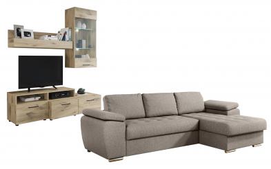 Set living Coltar extensibil Valencia Pocket + Biblioteca Shely Set living
