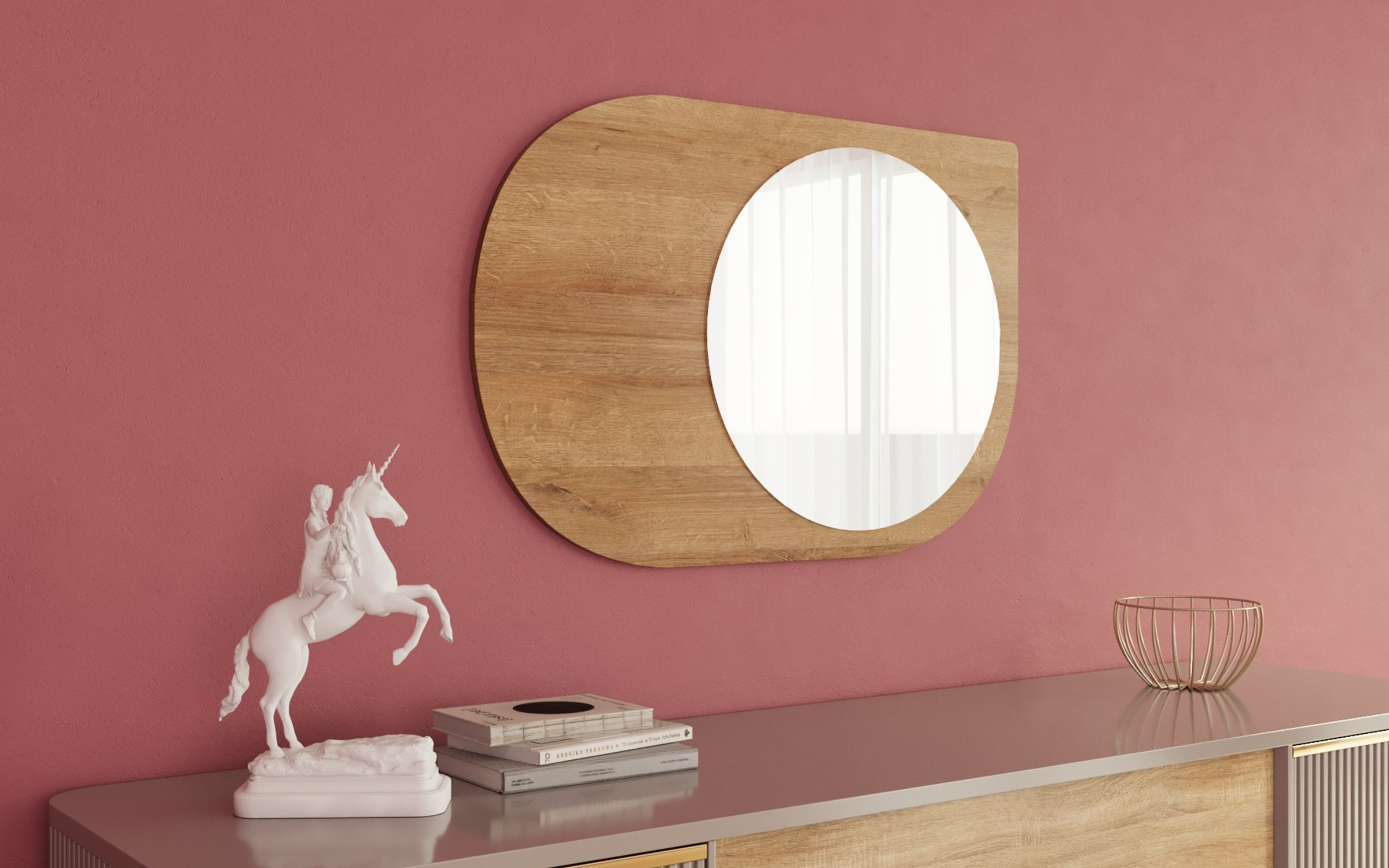 Oglinda 60/90 cm Pubble, stejar  2