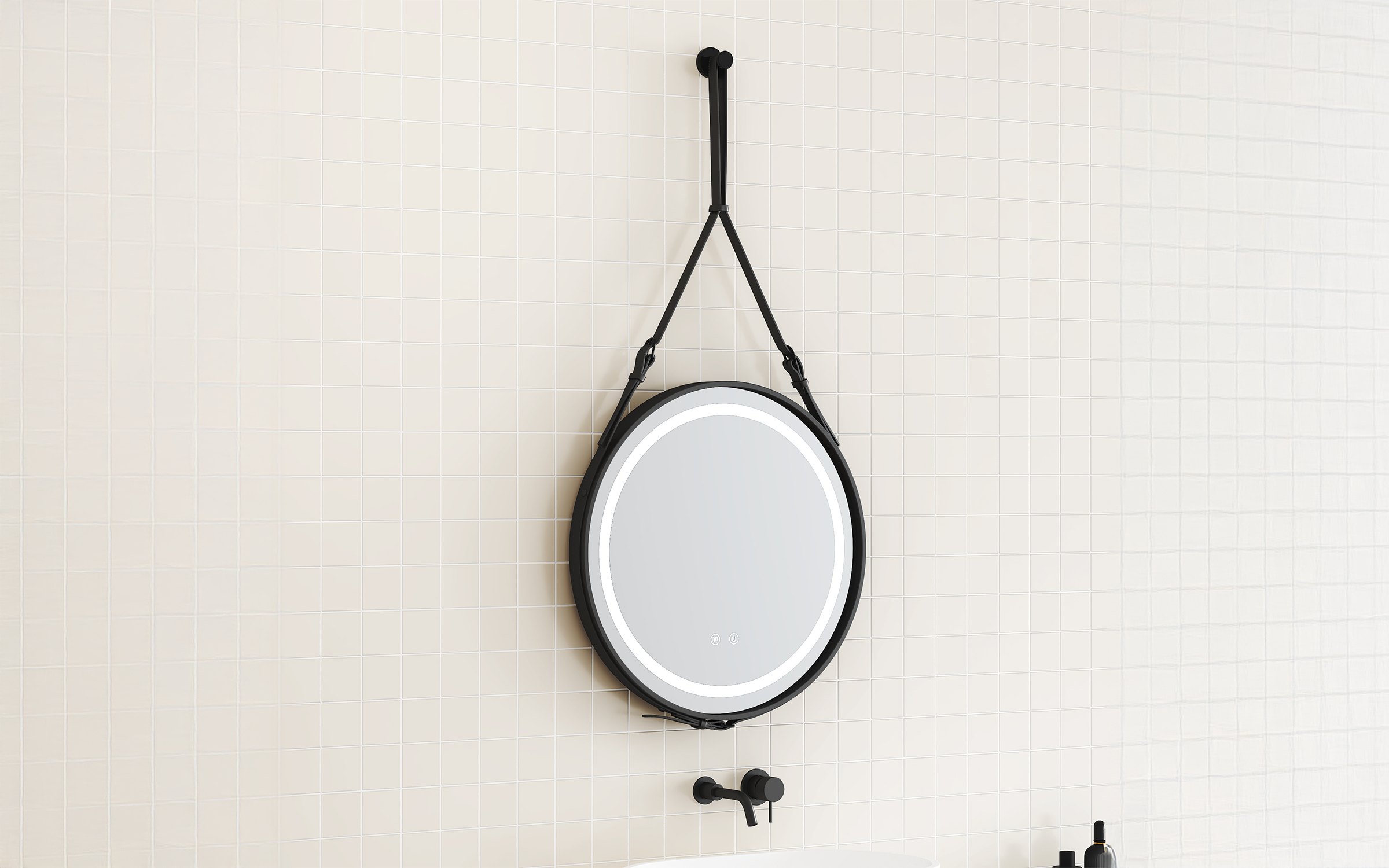 1398MB-80 Oglinda pentru baie cu iluminare LED, 80/80 сm  2