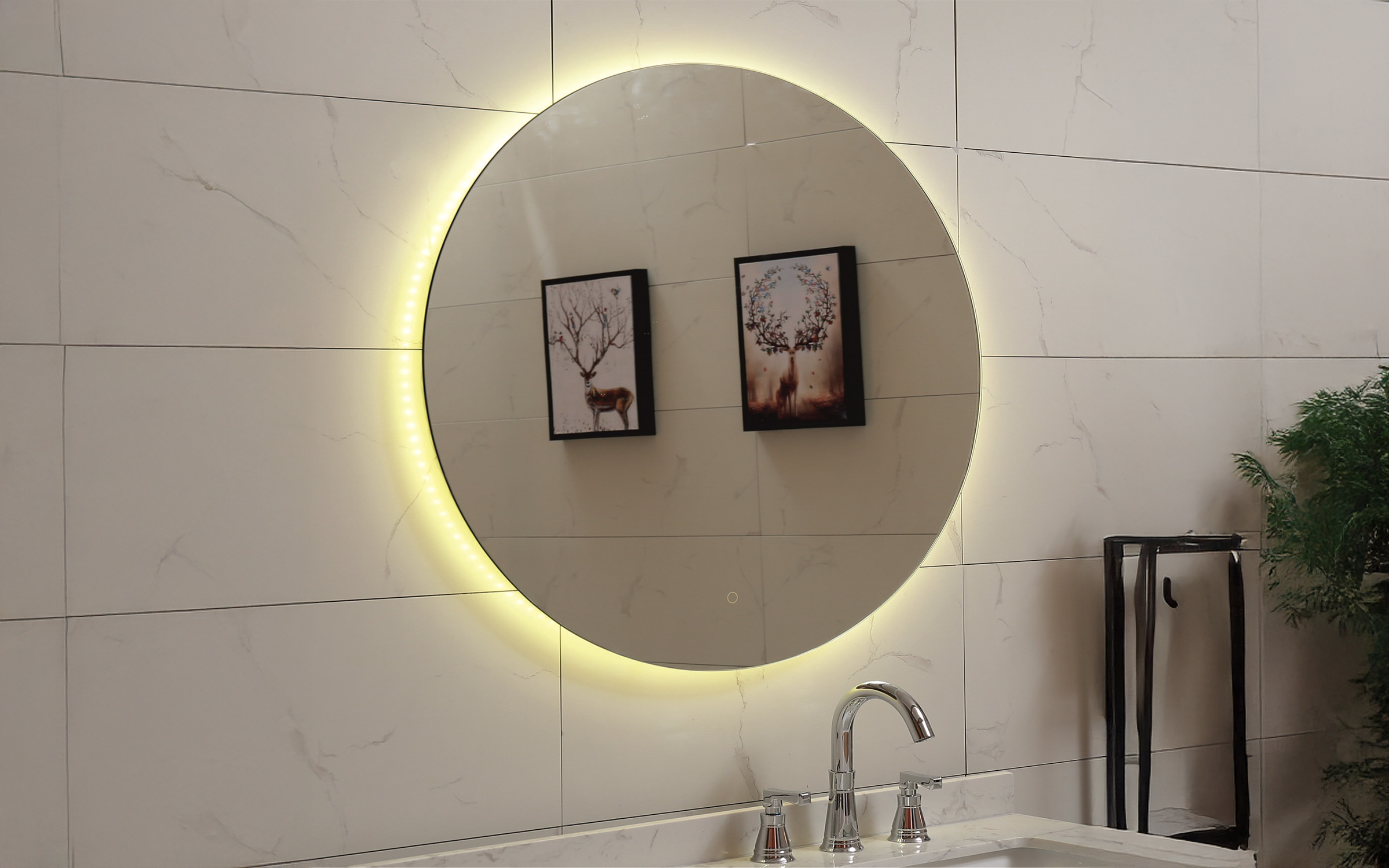 ICL 1495 Oglinda pentru baie cu iluminare LED, 100/100 сm  2