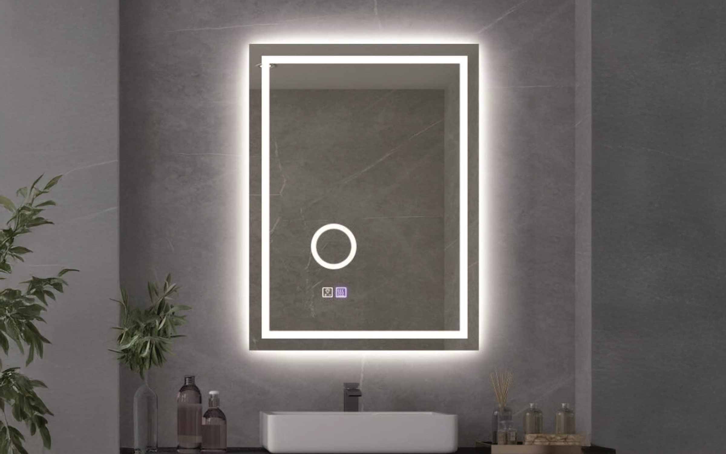 ICL 1828 Oglinda pentru baie cu iluminare LED, 60/80 сm  1