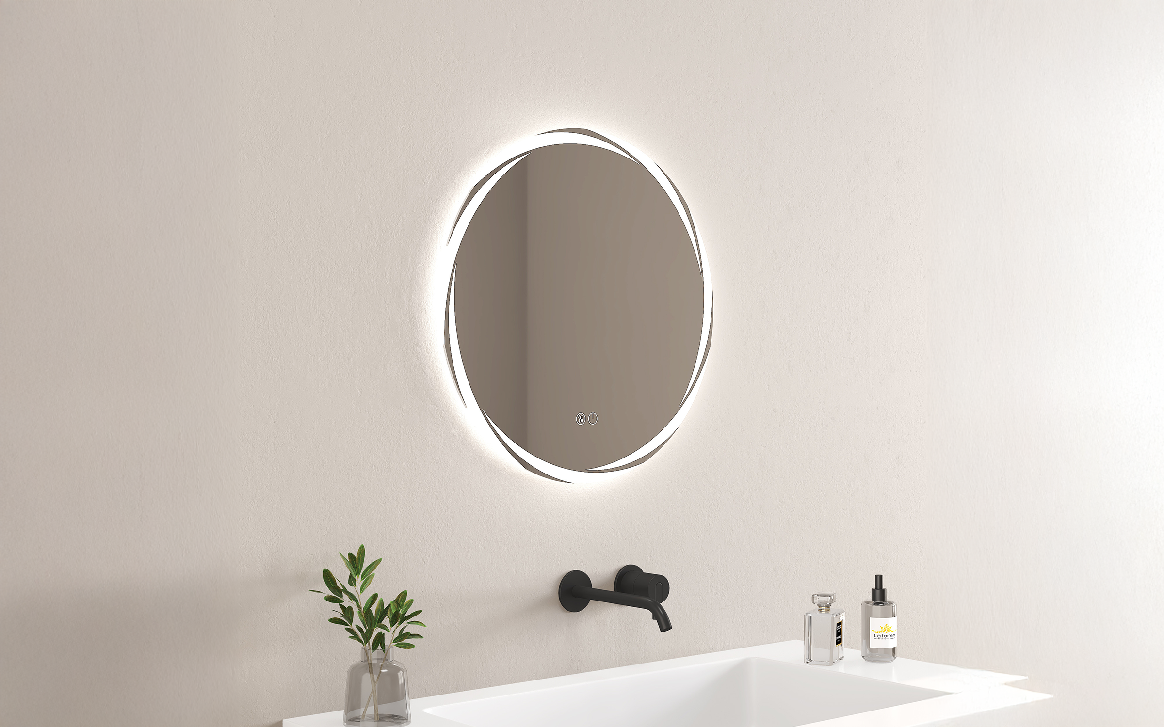 1944 Oglinda pentru baie cu iluminare LED, 60/60 cm  2