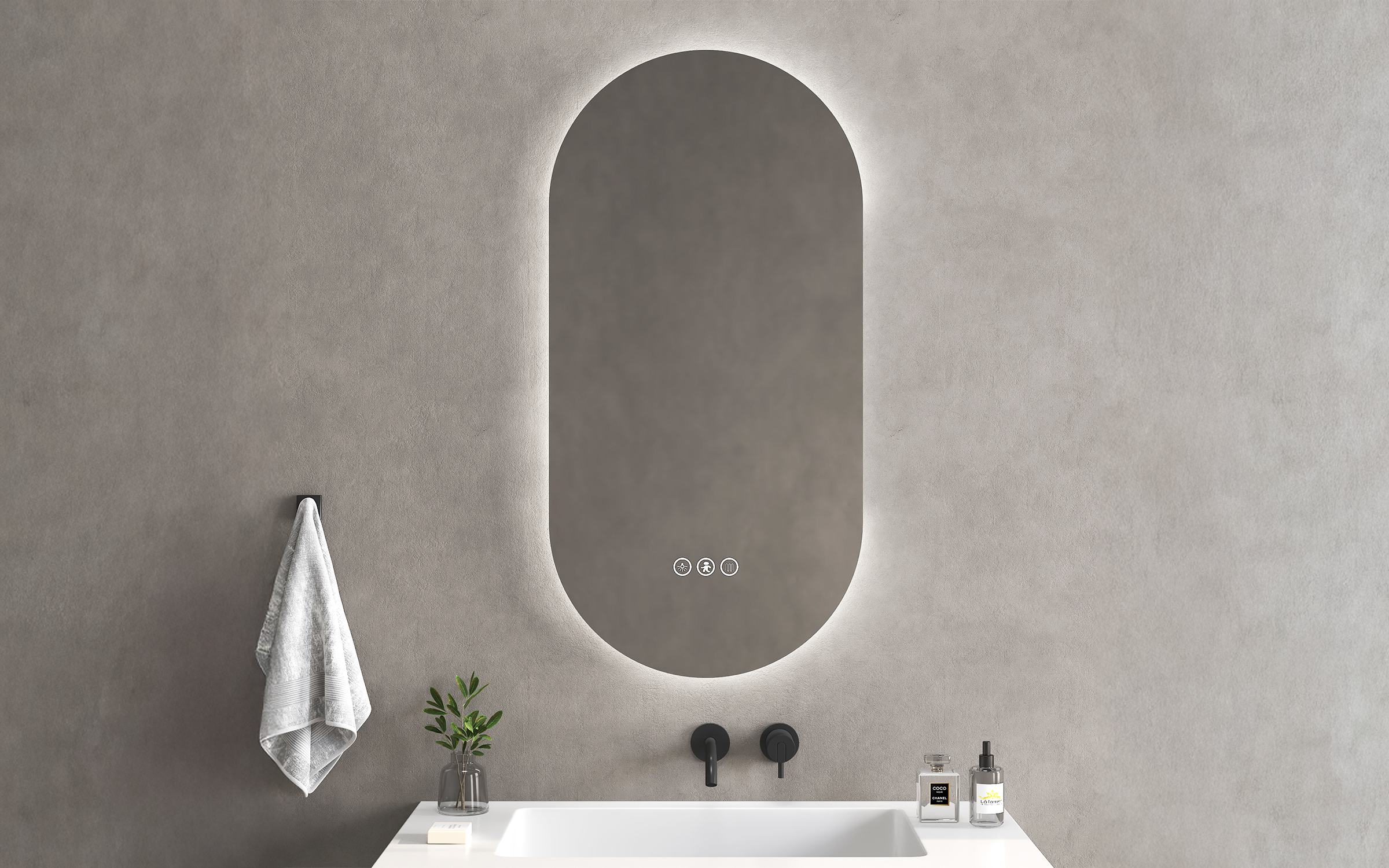 1955-60 Oglinda pentru baie cu iluminare LED, 60/120 сm  1