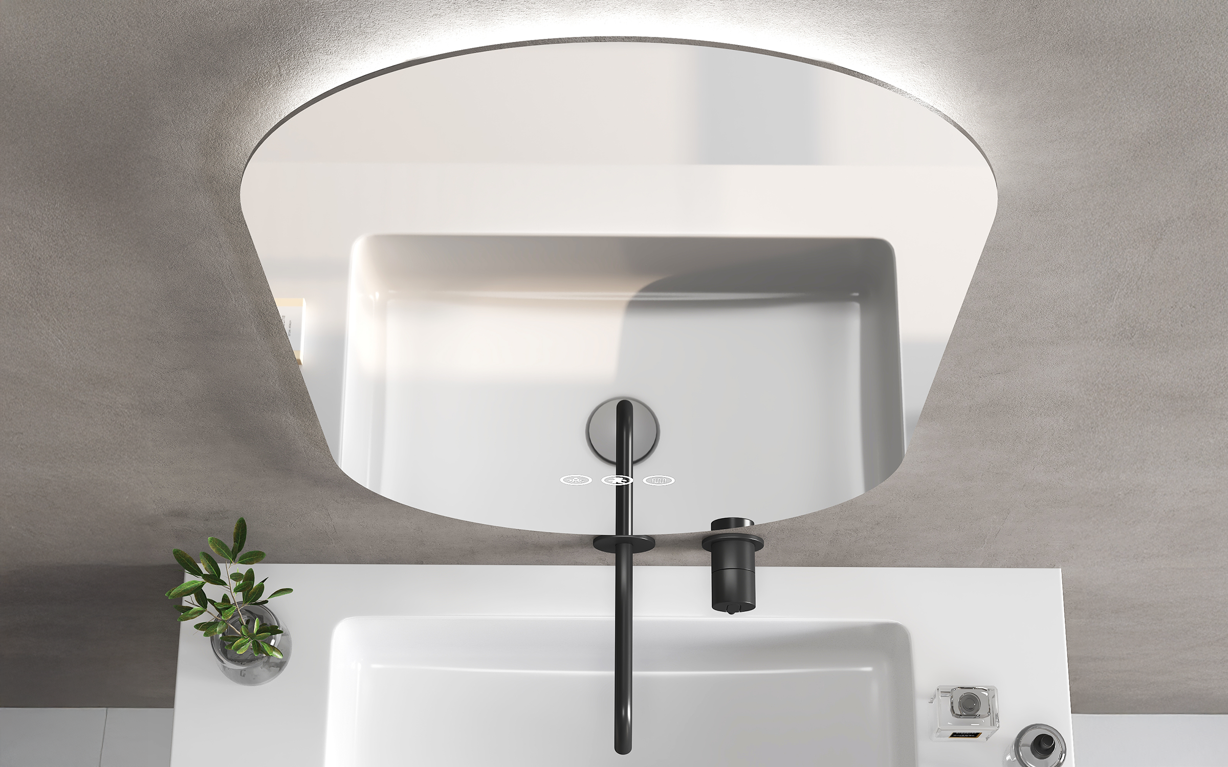 1955-60 Oglinda pentru baie cu iluminare LED, 60/120 сm  3