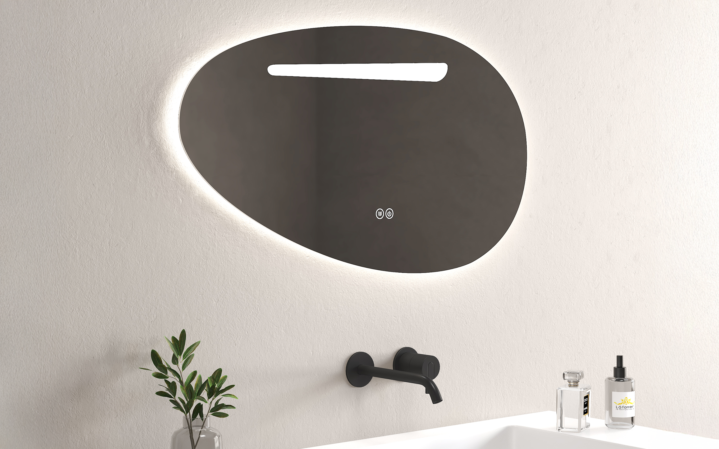 1956 Oglinda pentru baie cu iluminare LED, 90/50 cm  2