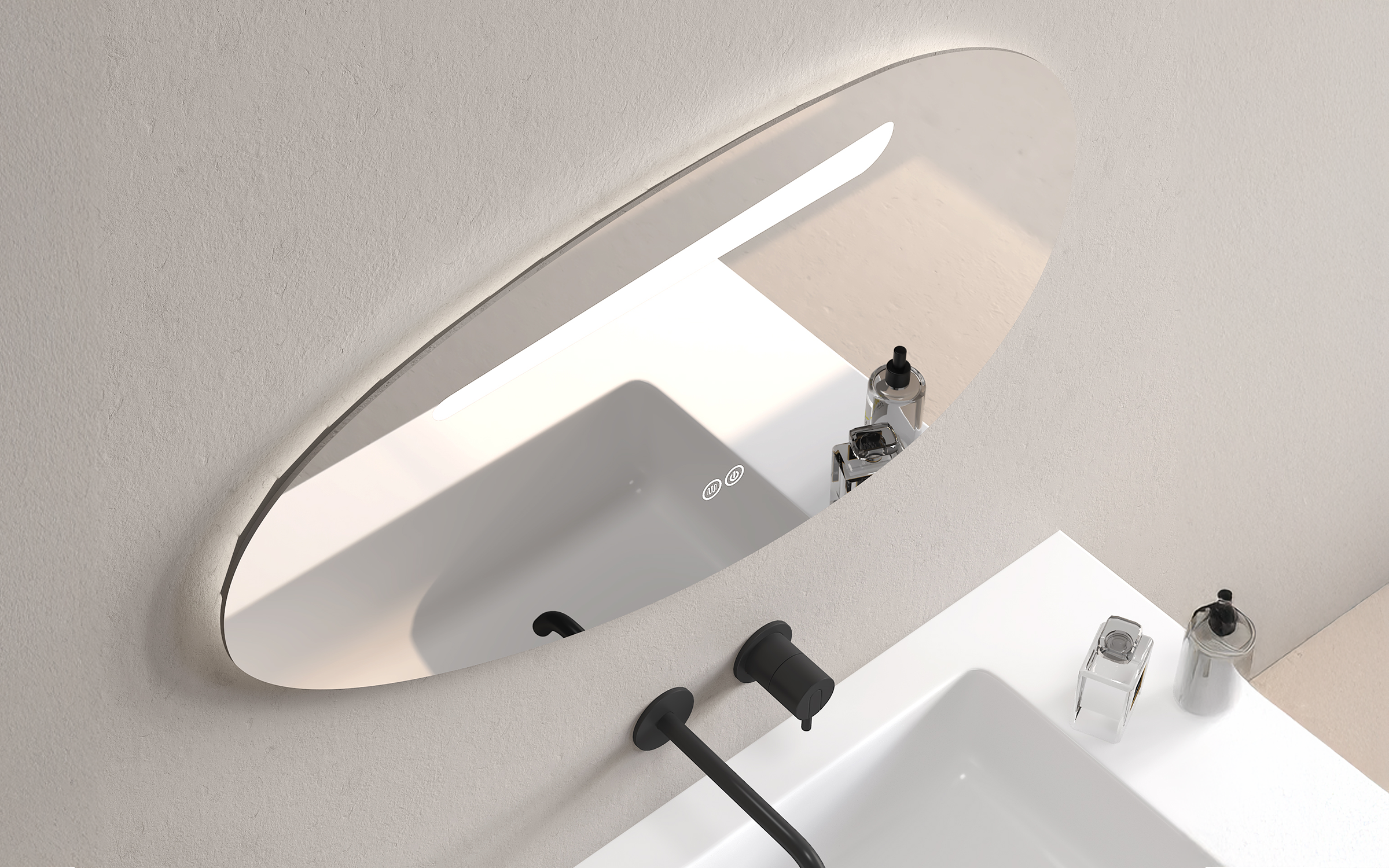 1956 Oglinda pentru baie cu iluminare LED, 90/50 cm  3