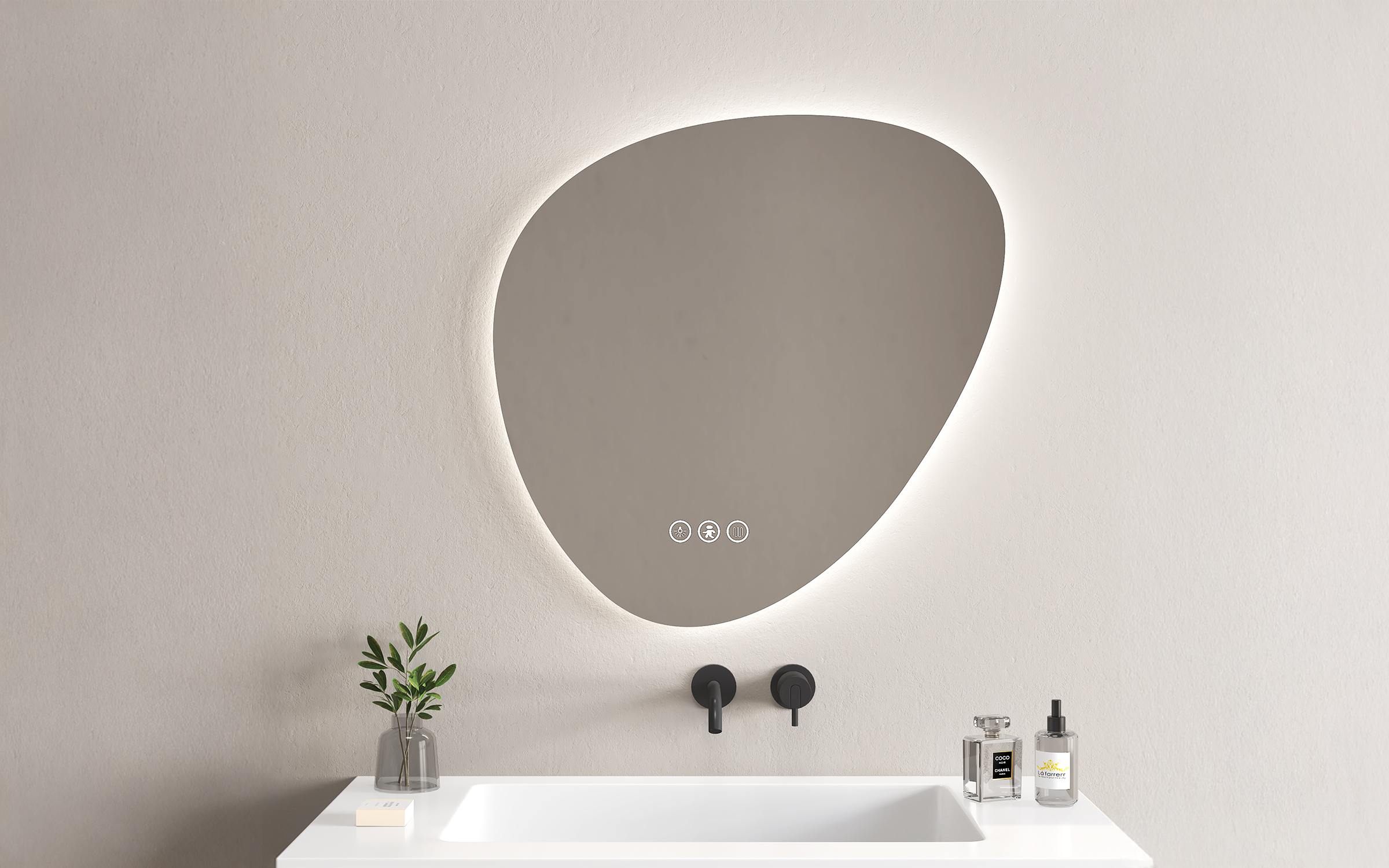1959 Oglinda pentru baie cu iluminare LED, 80/80 сm  1