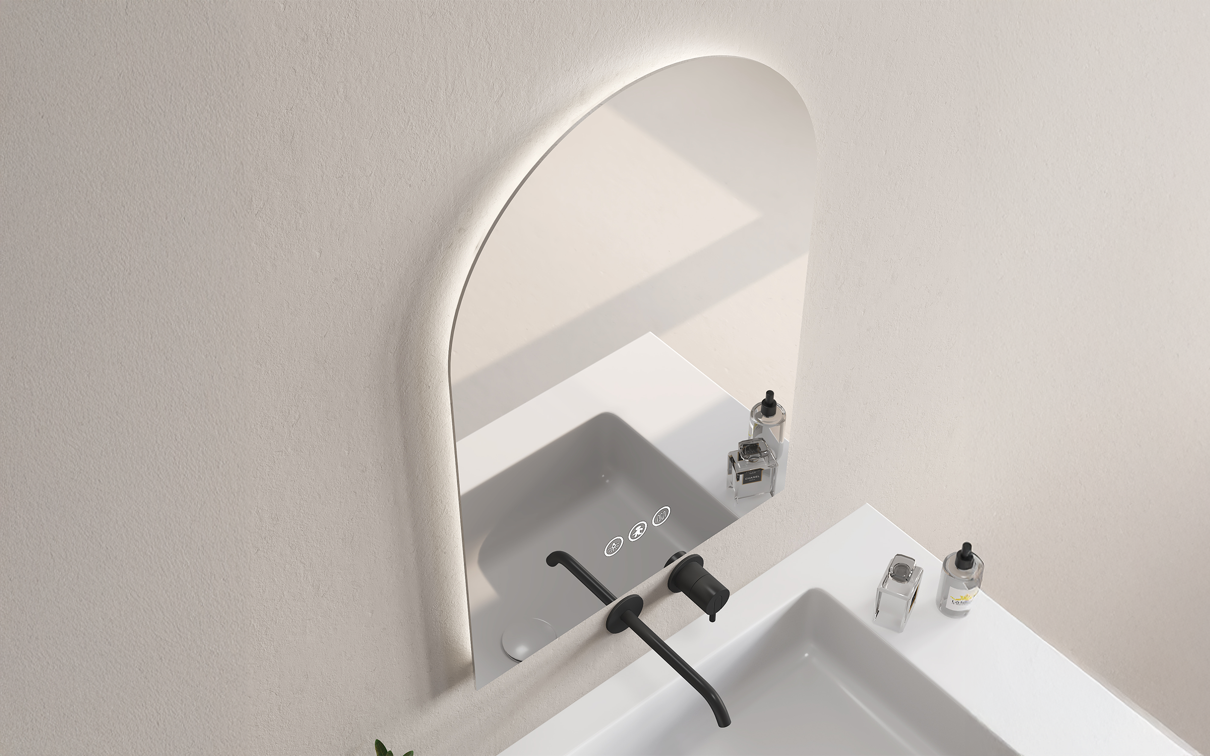 1963 Oglinda pentru baie cu iluminare LED, 60/90 сm  2