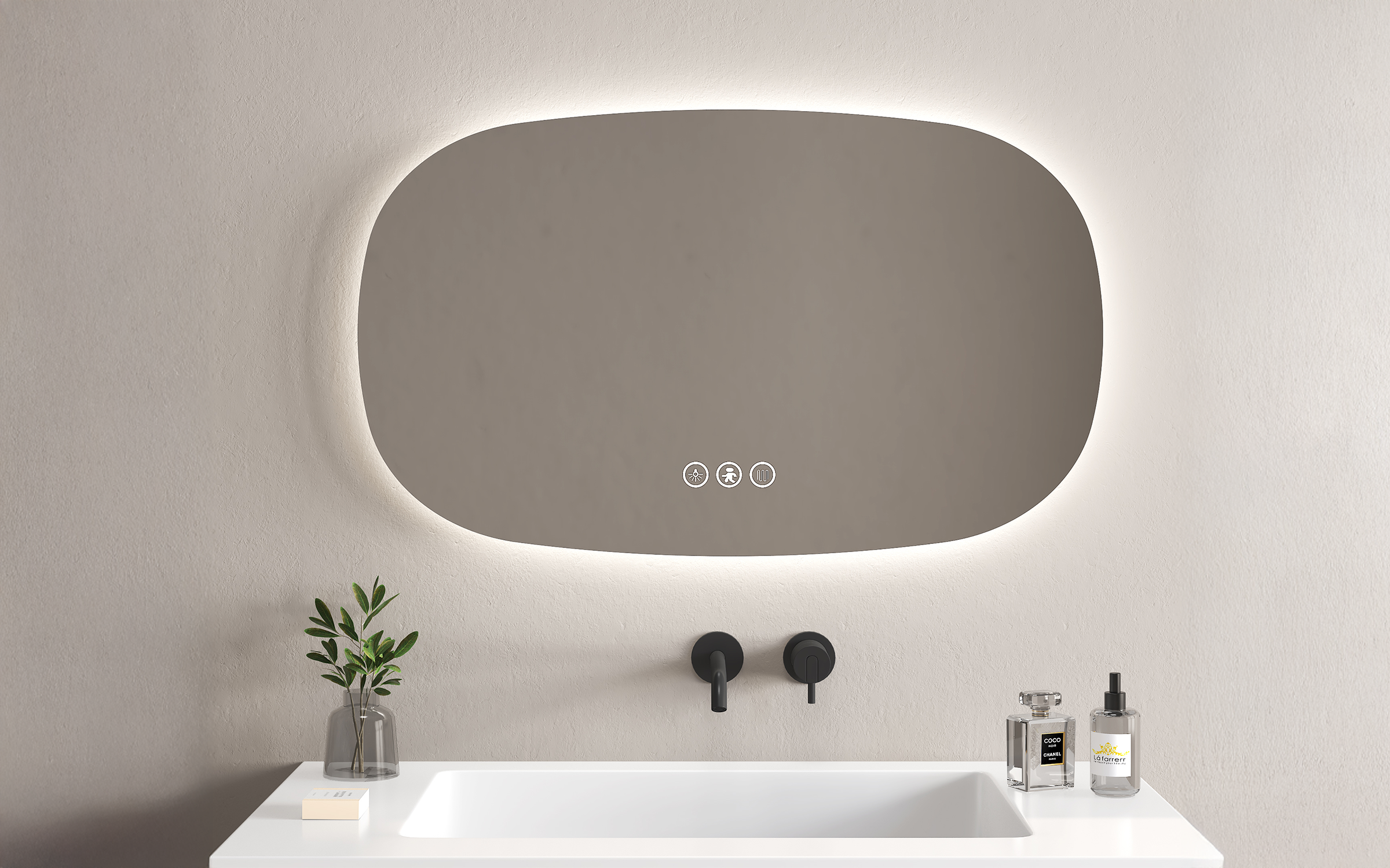 1964 Oglinda pentru baie cu iluminare LED, 100/60 cm  1