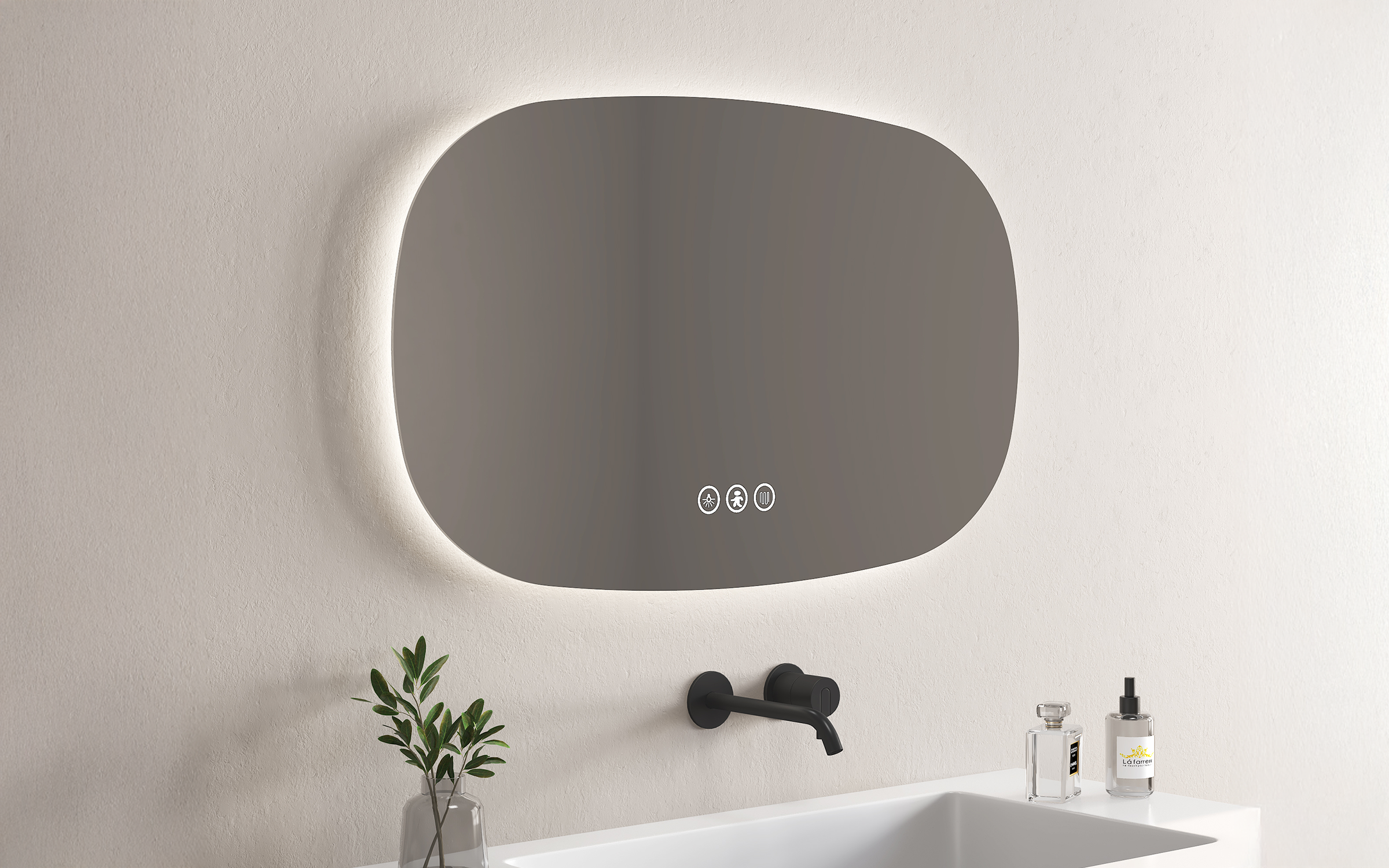 1964 Oglinda pentru baie cu iluminare LED, 100/60 cm  2