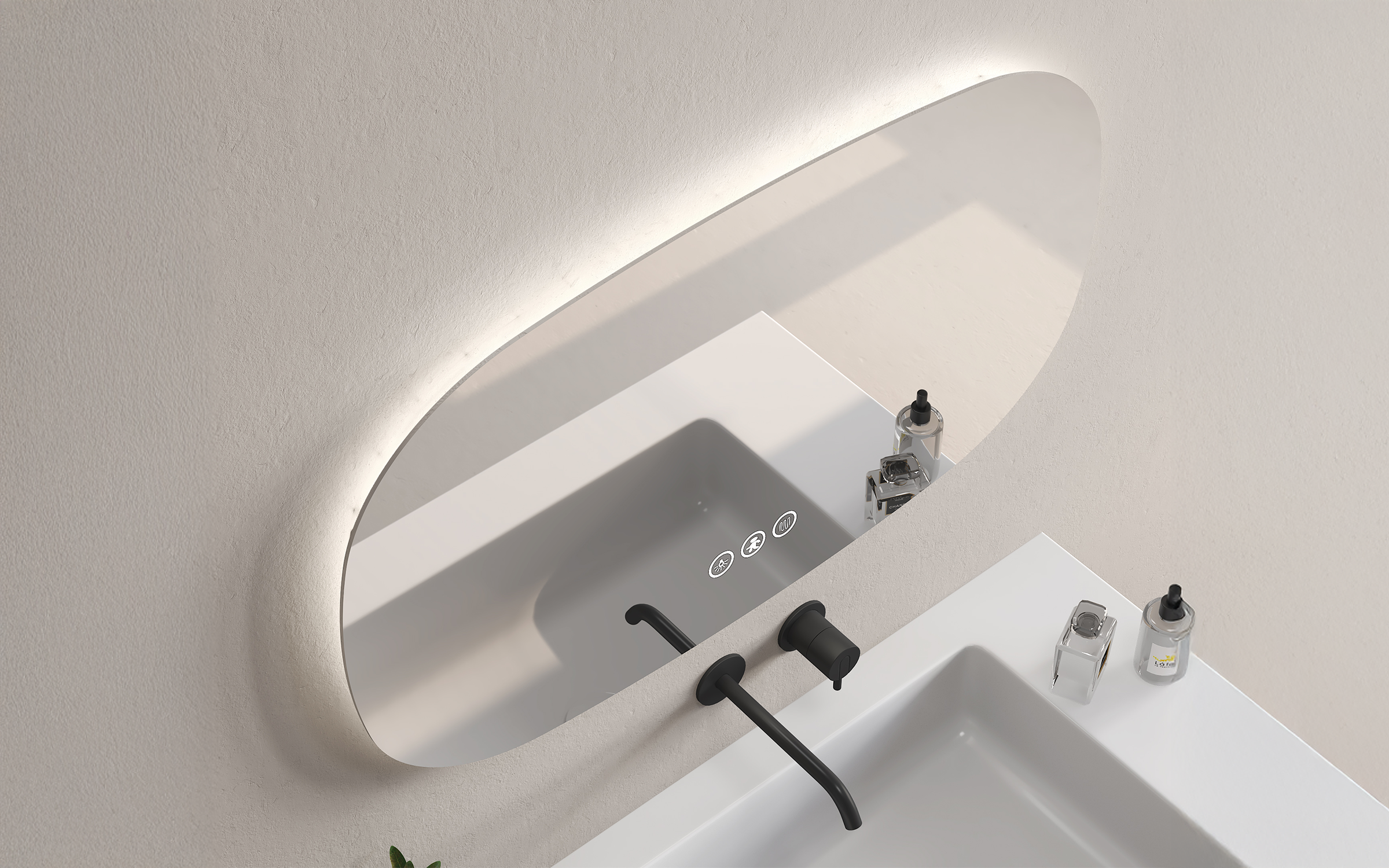 1964 Oglinda pentru baie cu iluminare LED, 100/60 cm  3