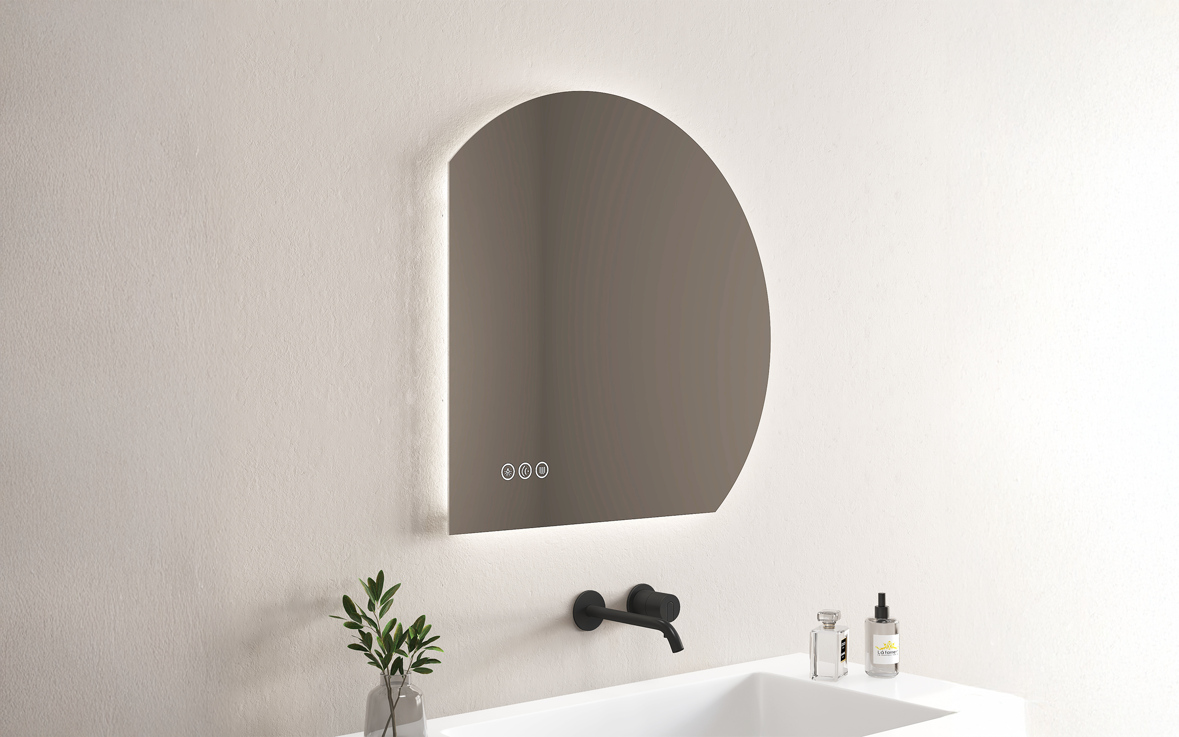1966 Oglinda pentru baie cu iluminare LED, 80/80 сm  2