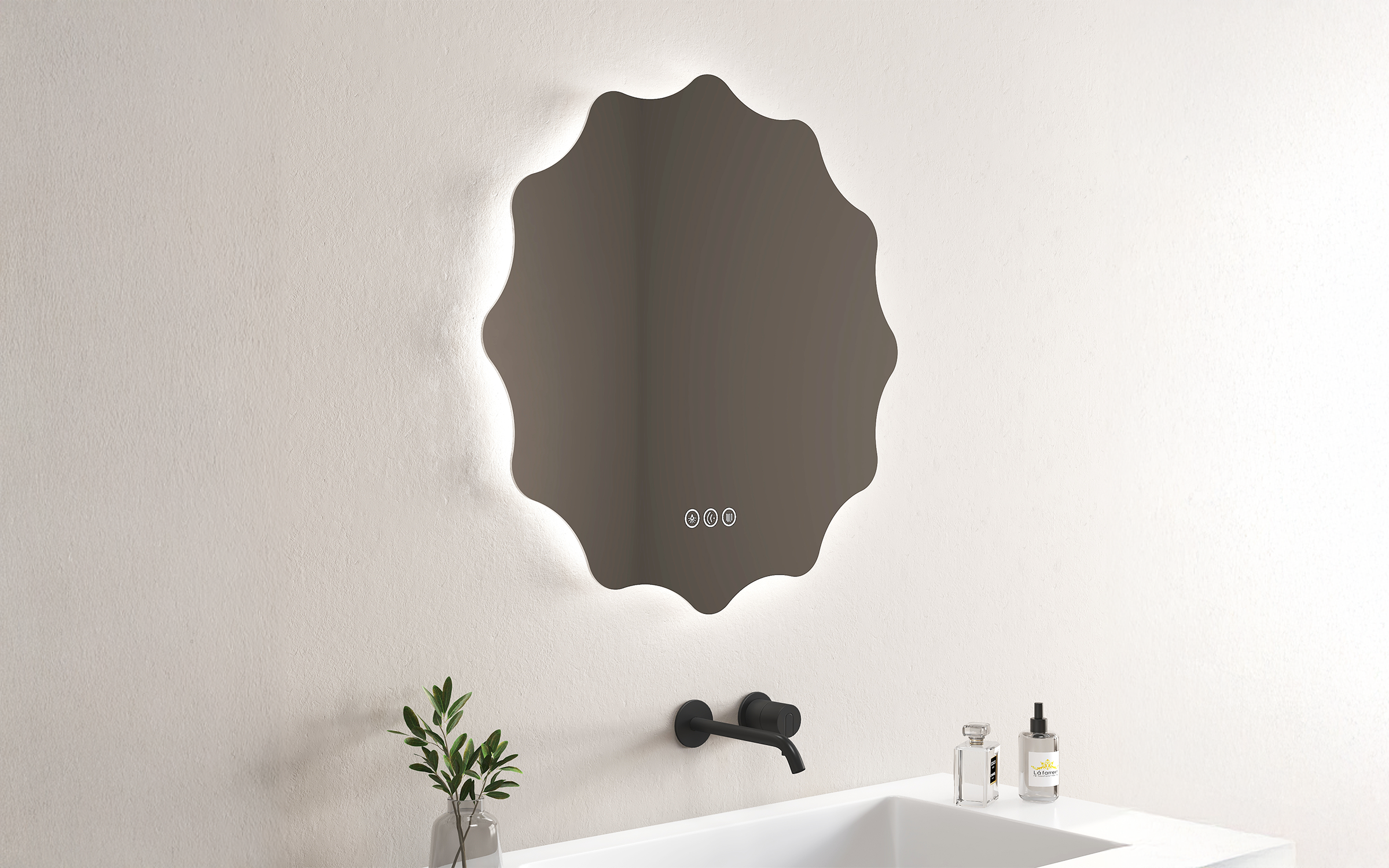 1967 Oglinda pentru baie cu iluminare LED, 80/80 сm  2