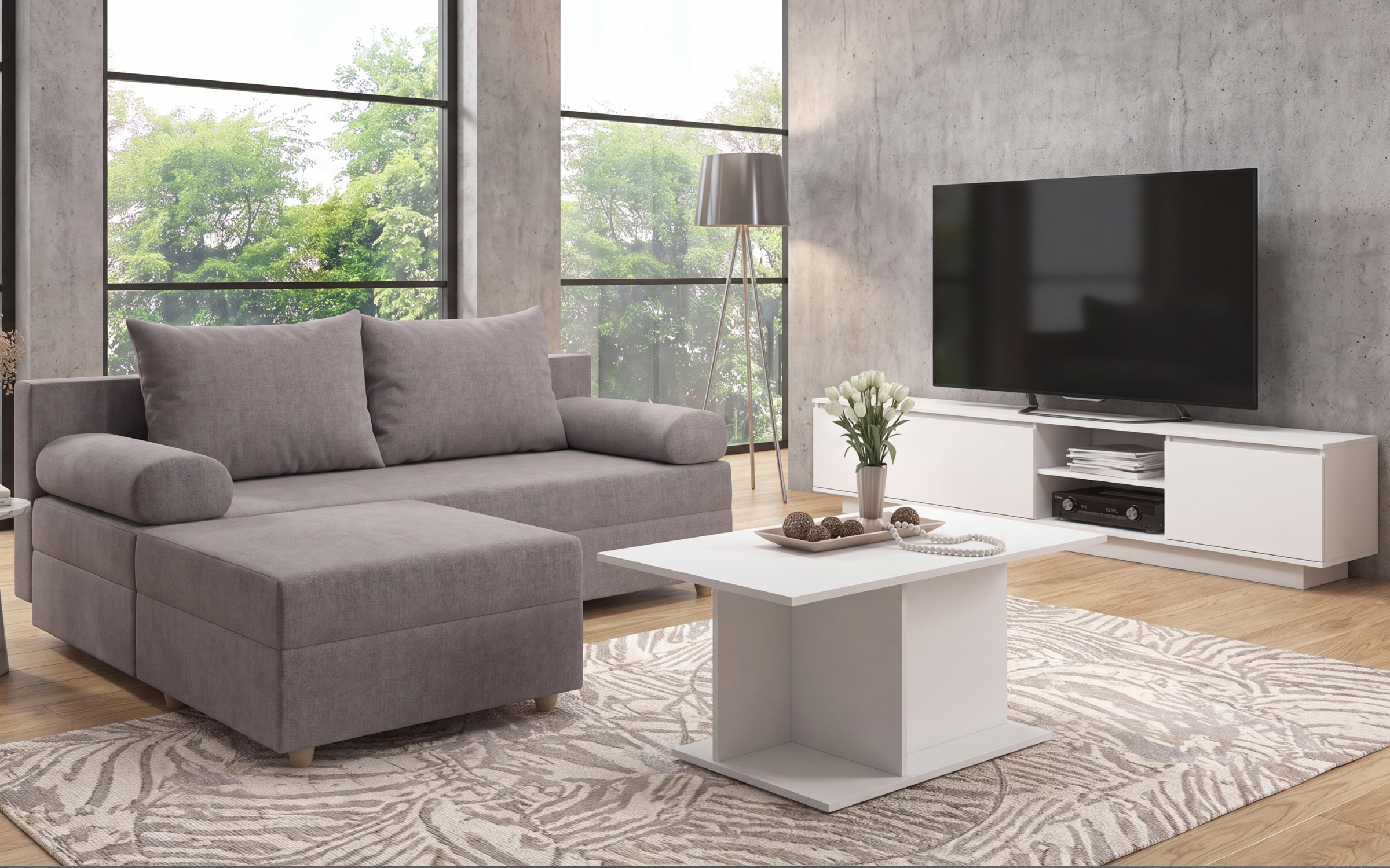 Set living Vitaro, gri + alb mat + alb  1