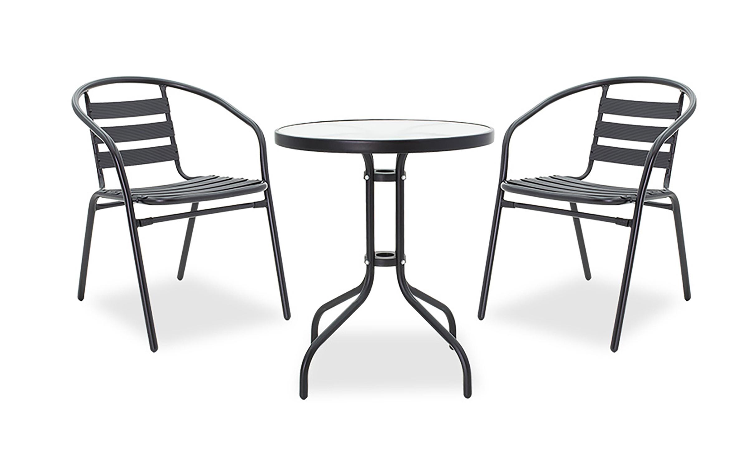 Set masa + 2 scaune Teid, negru  1