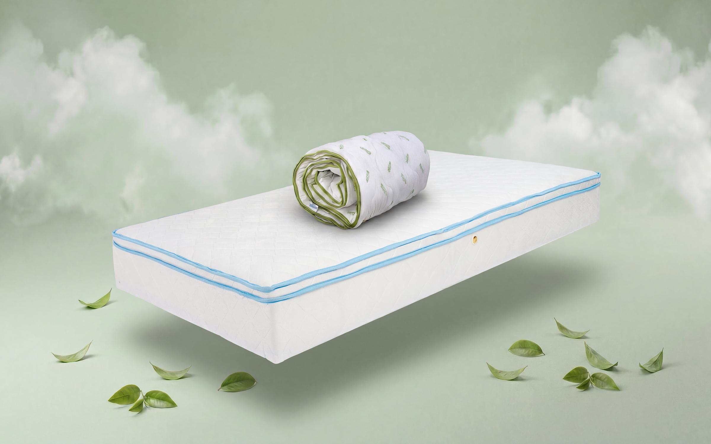 Set saltea 160/200 + pilota 200/220 Leo Pocket Memory + Green Tea,   1