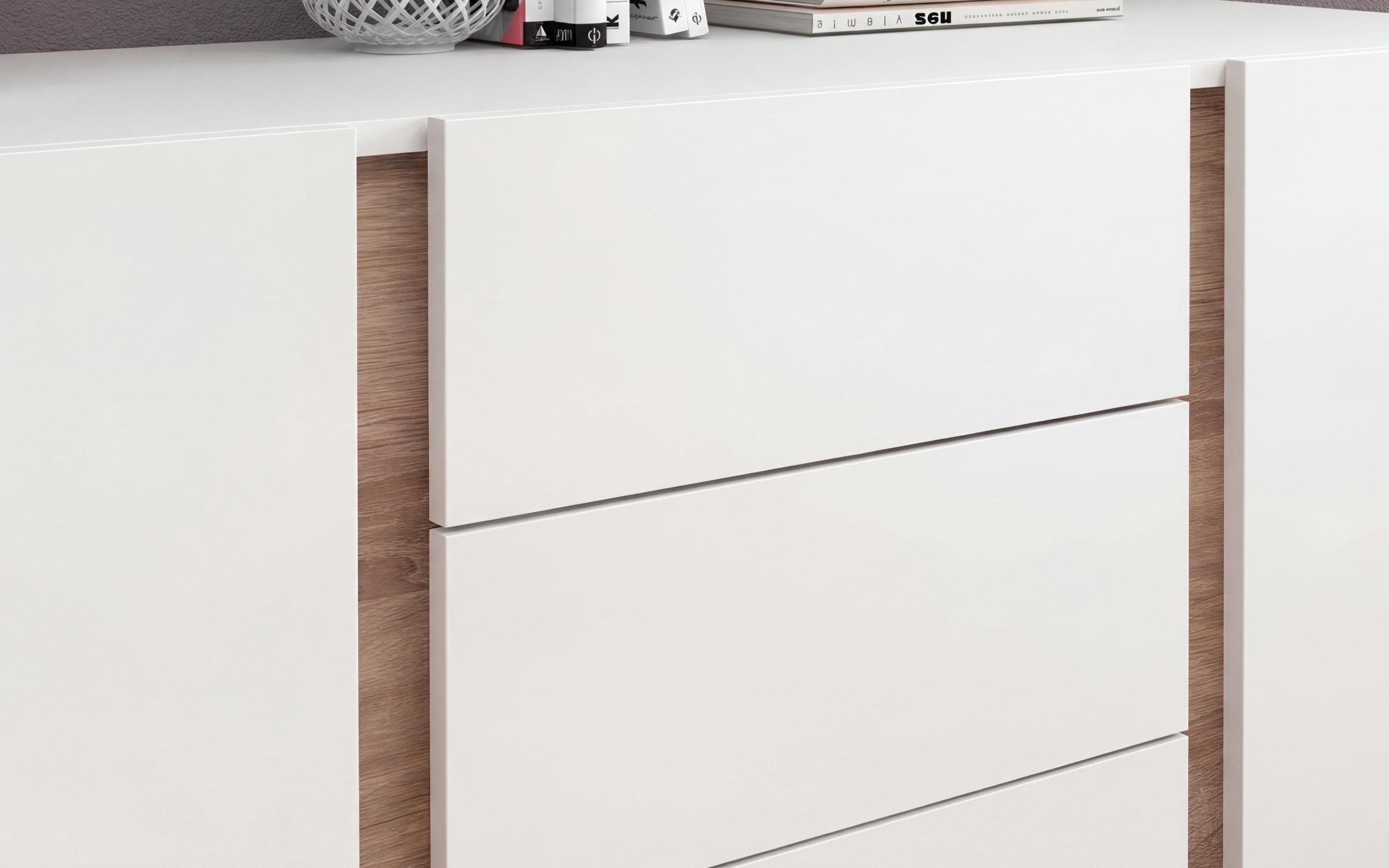 Comoda Omonia L, alb + stejar sonoma  5