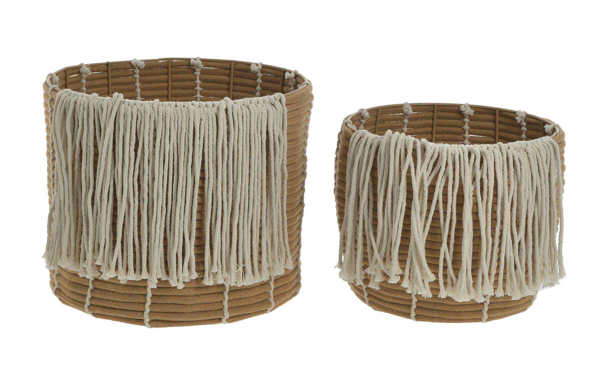 Set 2 cosuri Boho, gri deschis + natural  1