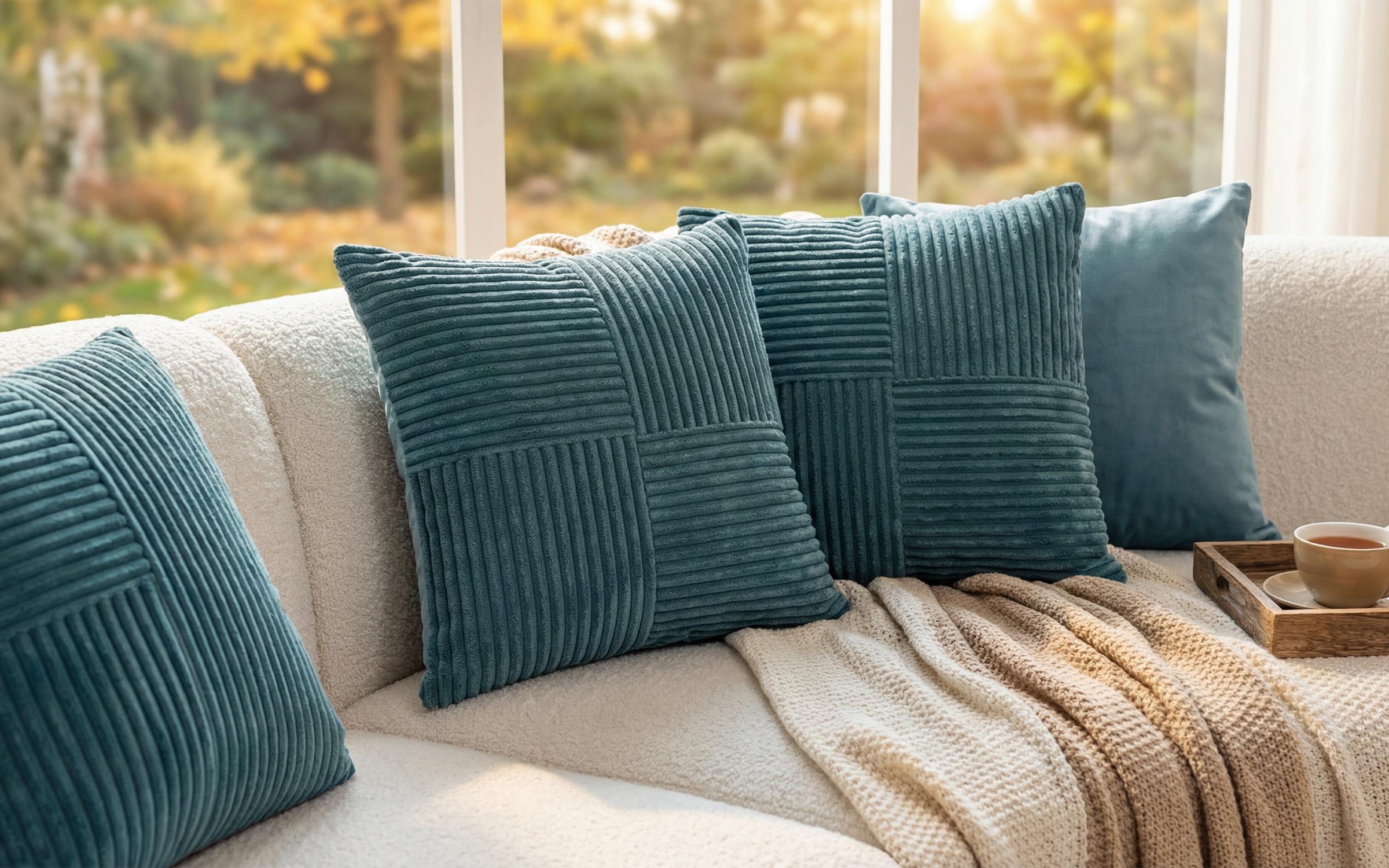 Perna decorativa 43/43 cm Azur, turcoaz  3