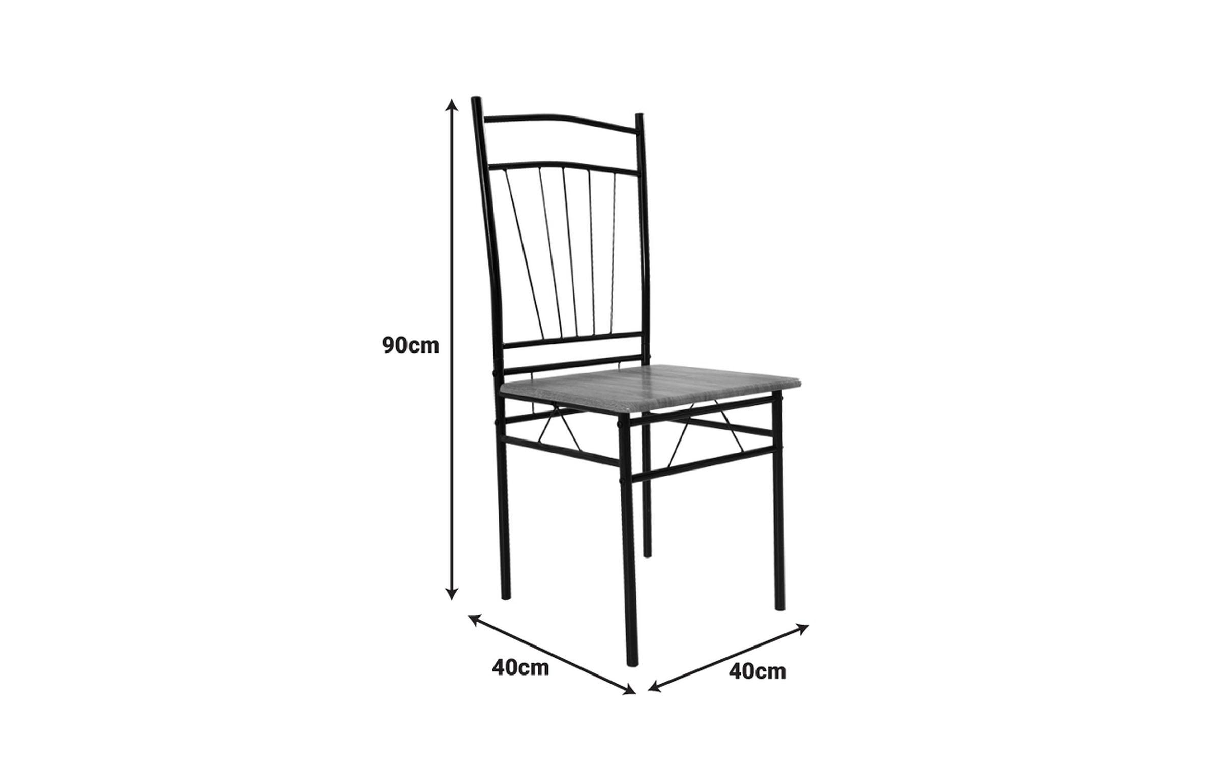 Set masa + scaune Reforia, gri + negru  2