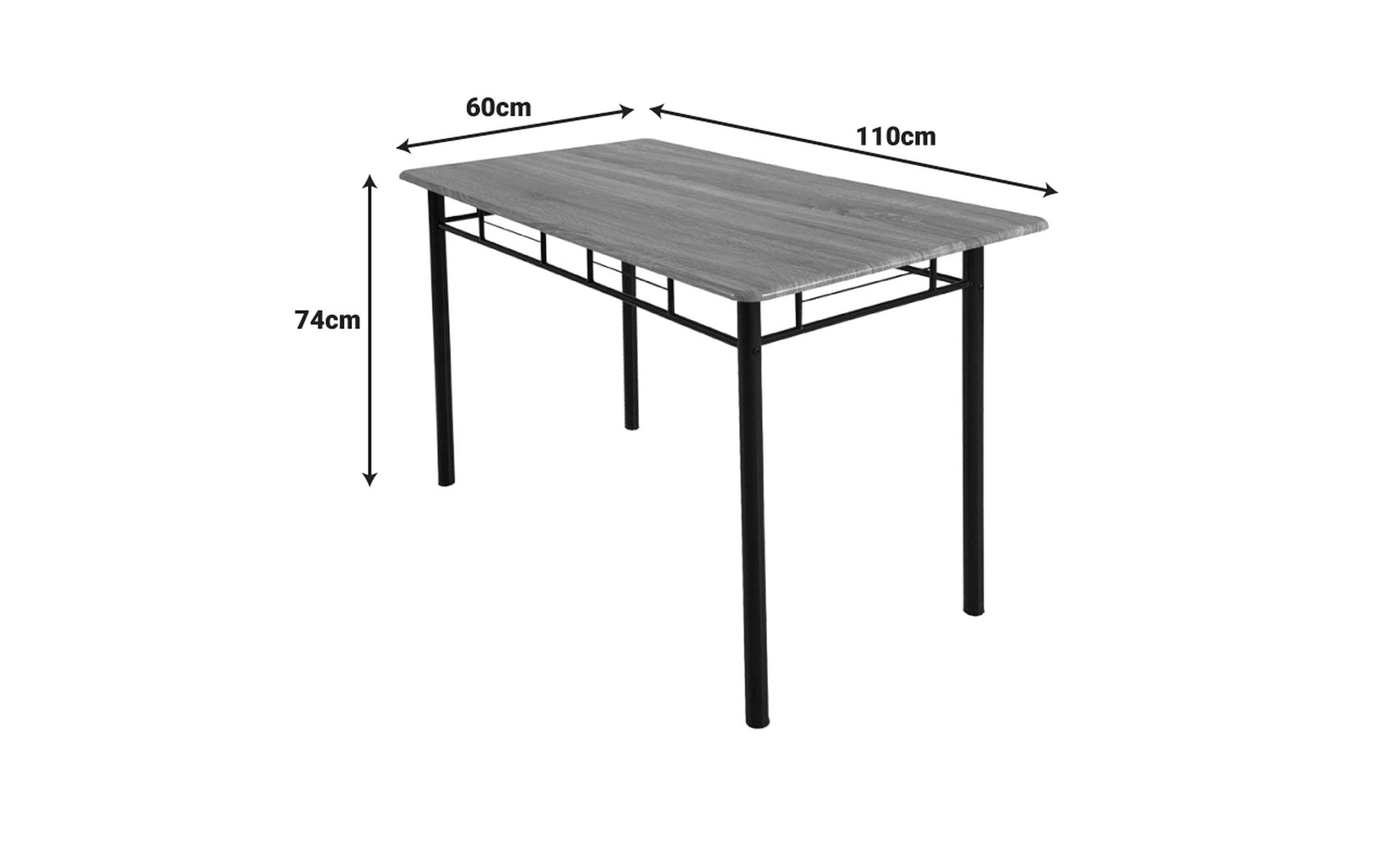 Set masa + scaune Reforia, gri + negru  3