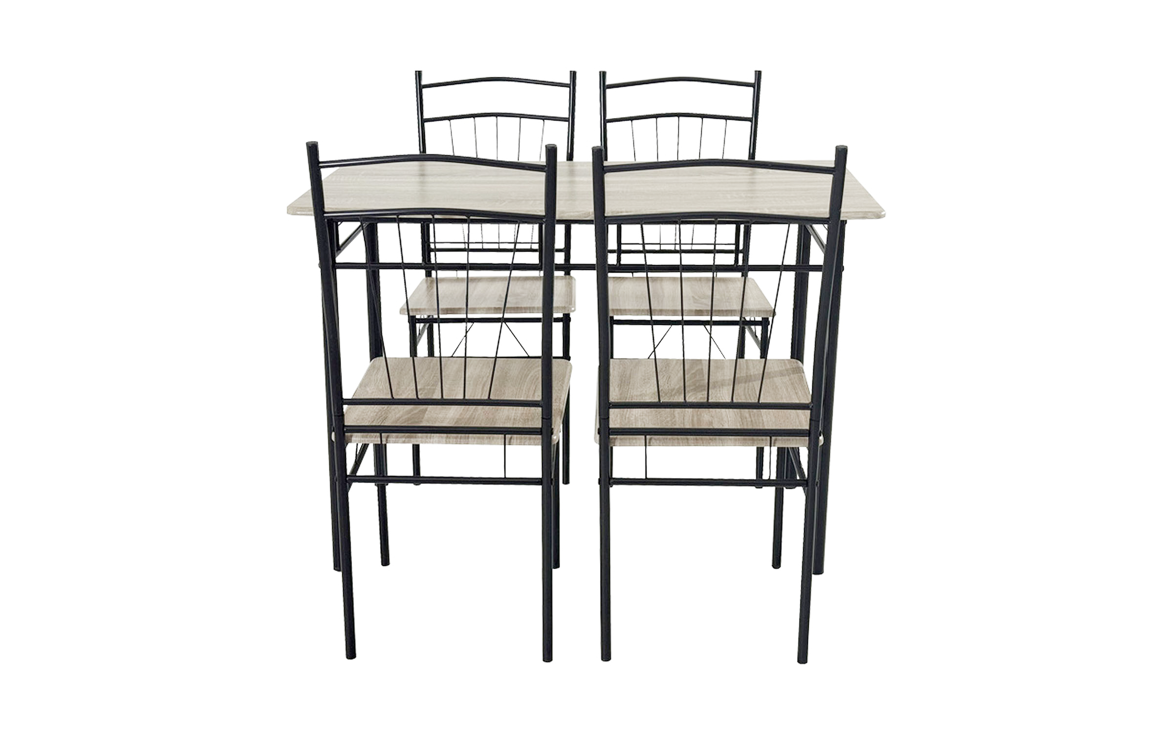 Set masa + scaune Reforia, gri + negru  4