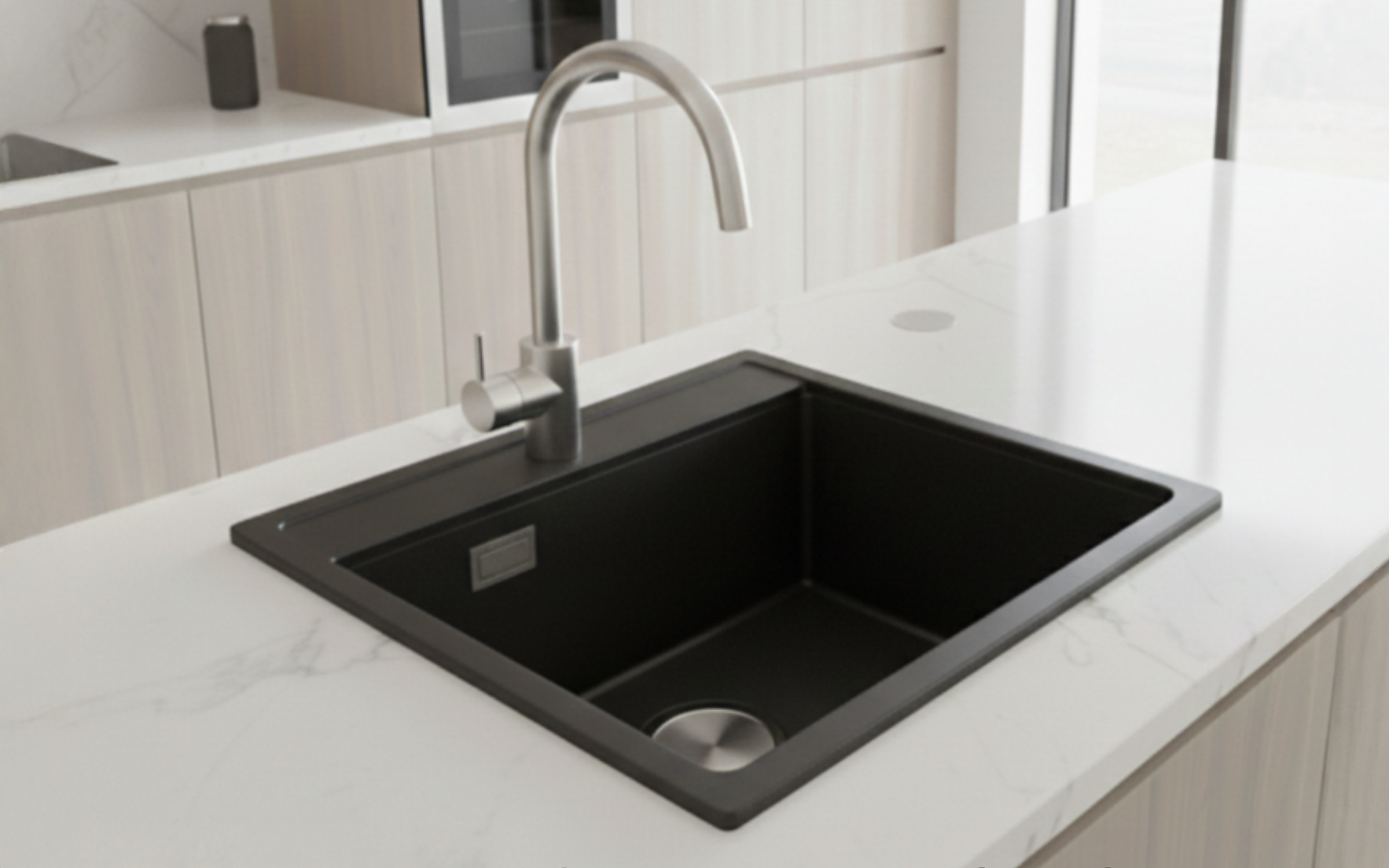 Chiuveta din granit Delux, negru  4