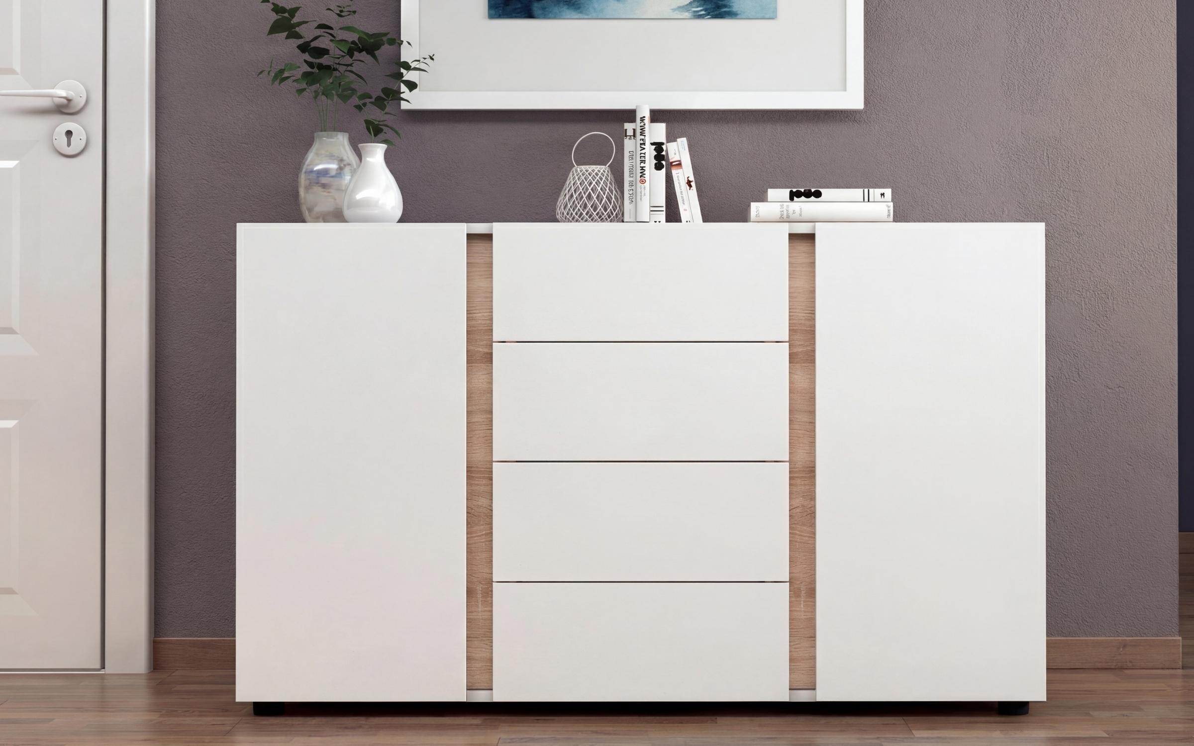 Comoda Omonia L, alb + stejar sonoma  3