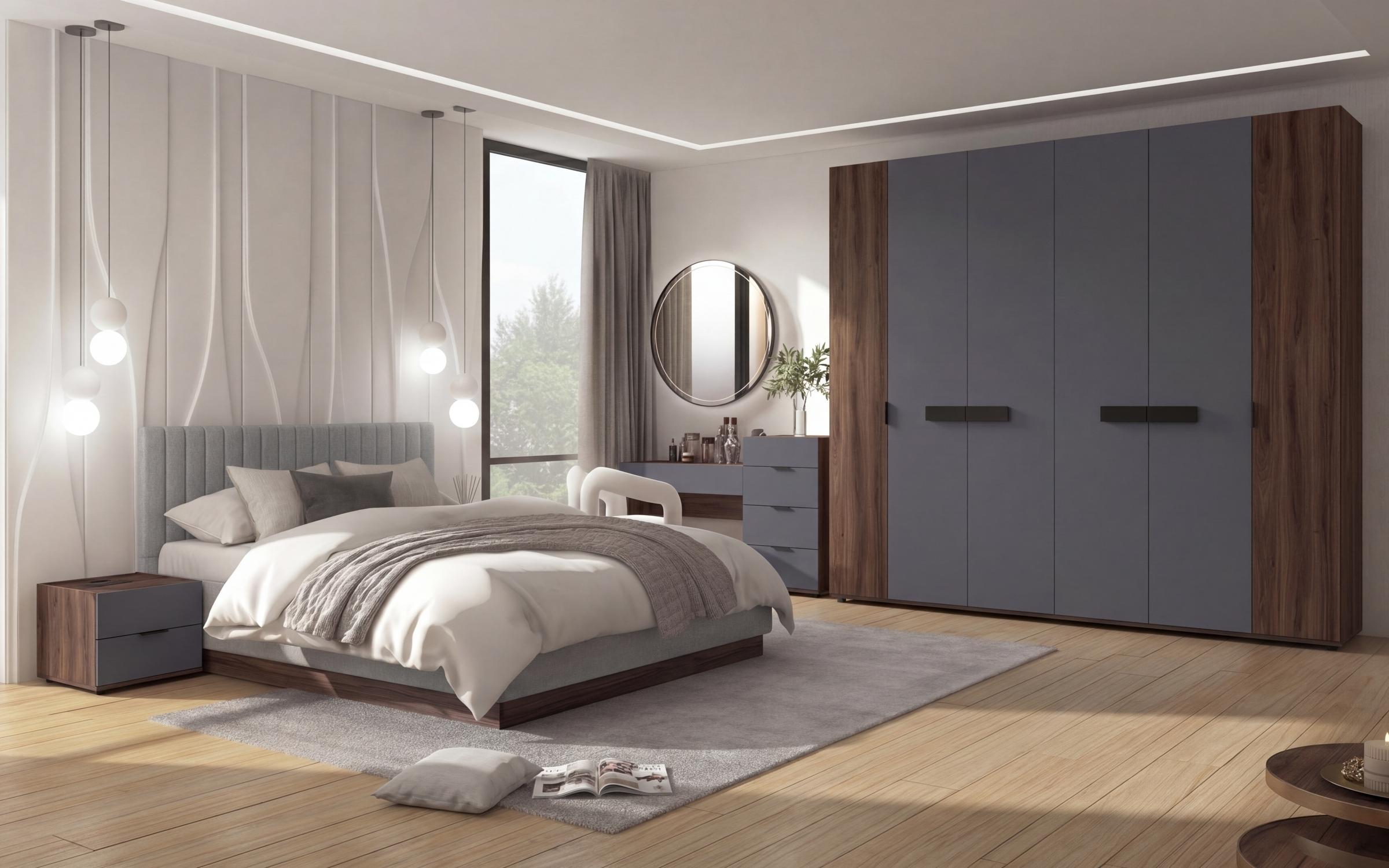 Masuta de toaleta Novela, stejar scandinav inchis + antracit mat  3
