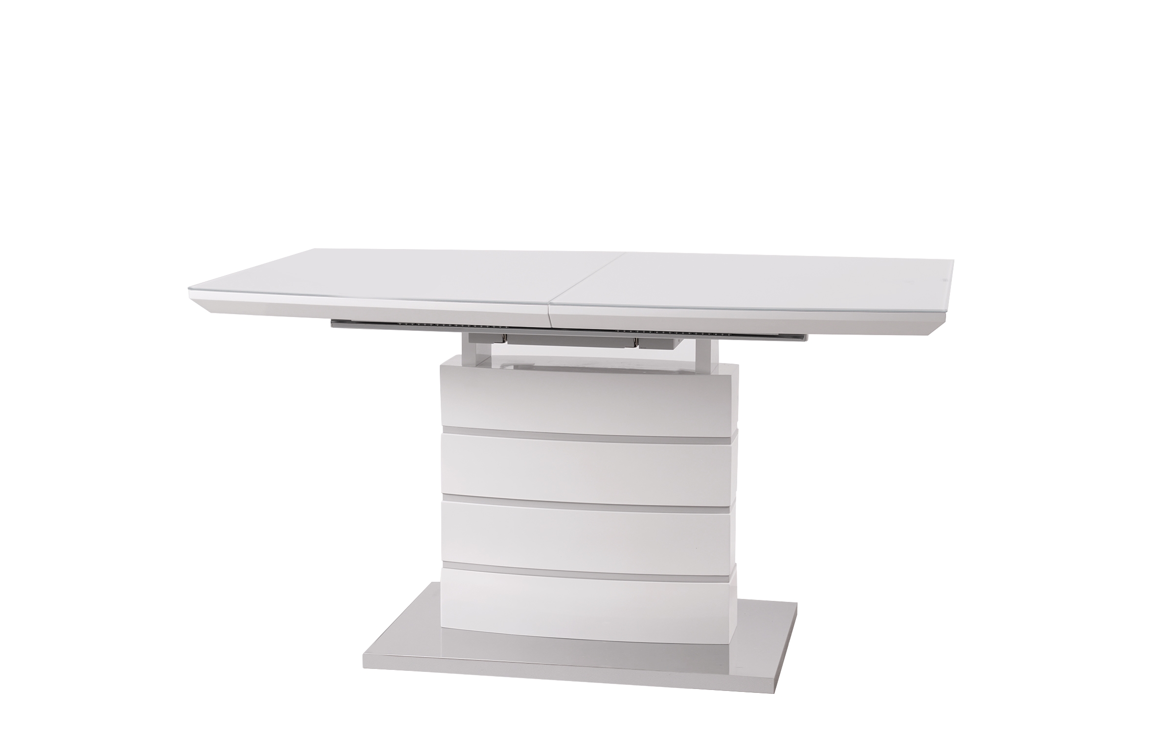 Masa dining extensibila de lux Marbela, alb + gri  2