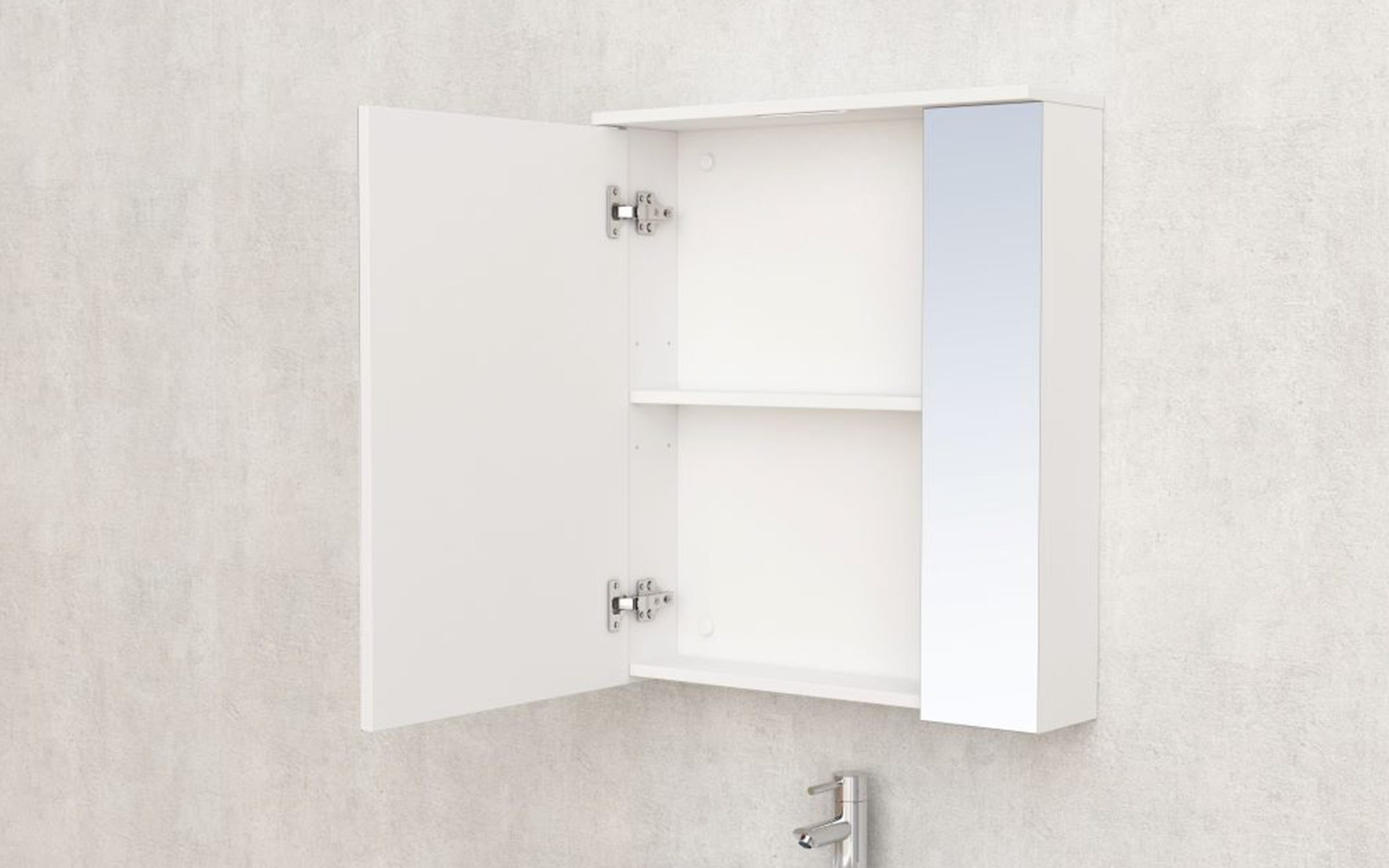 Dulap PVC pentru baie cu oglinda ICMC6017-70, alb  2