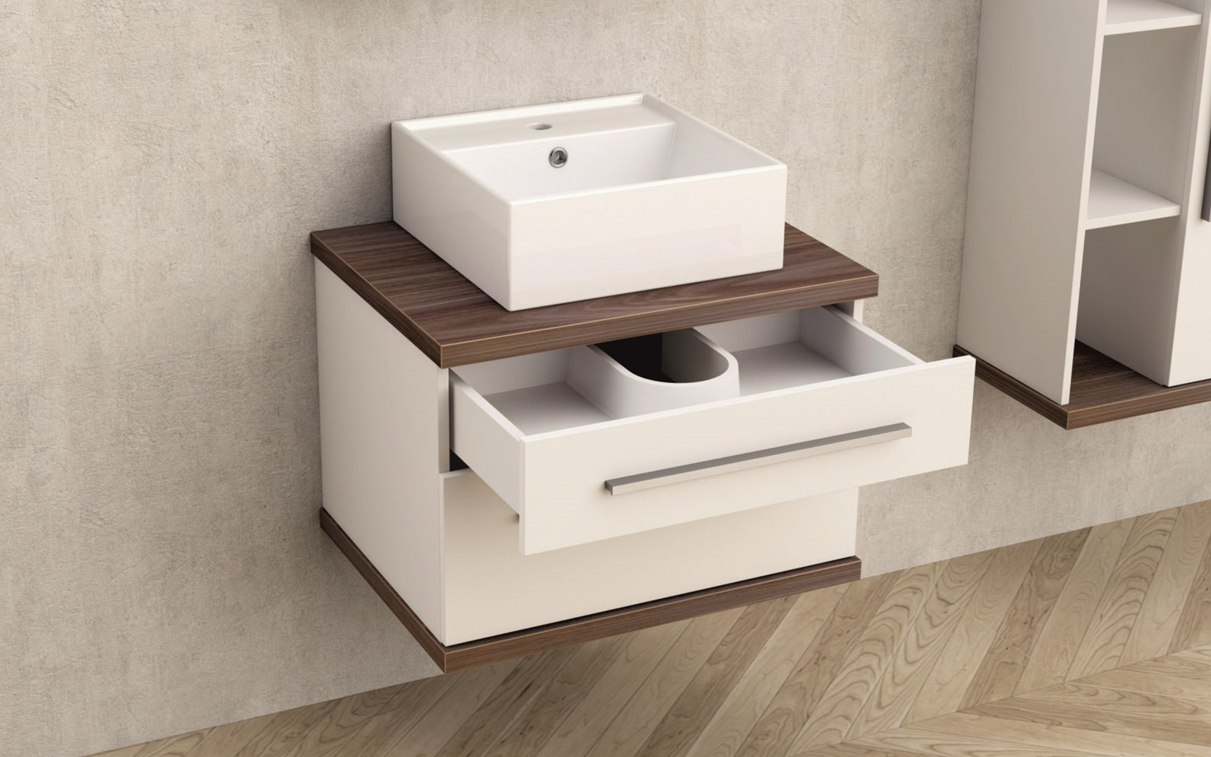 Dulap PVC pentru baie cu chiuveta ICP6144-2 + ICB865,   2