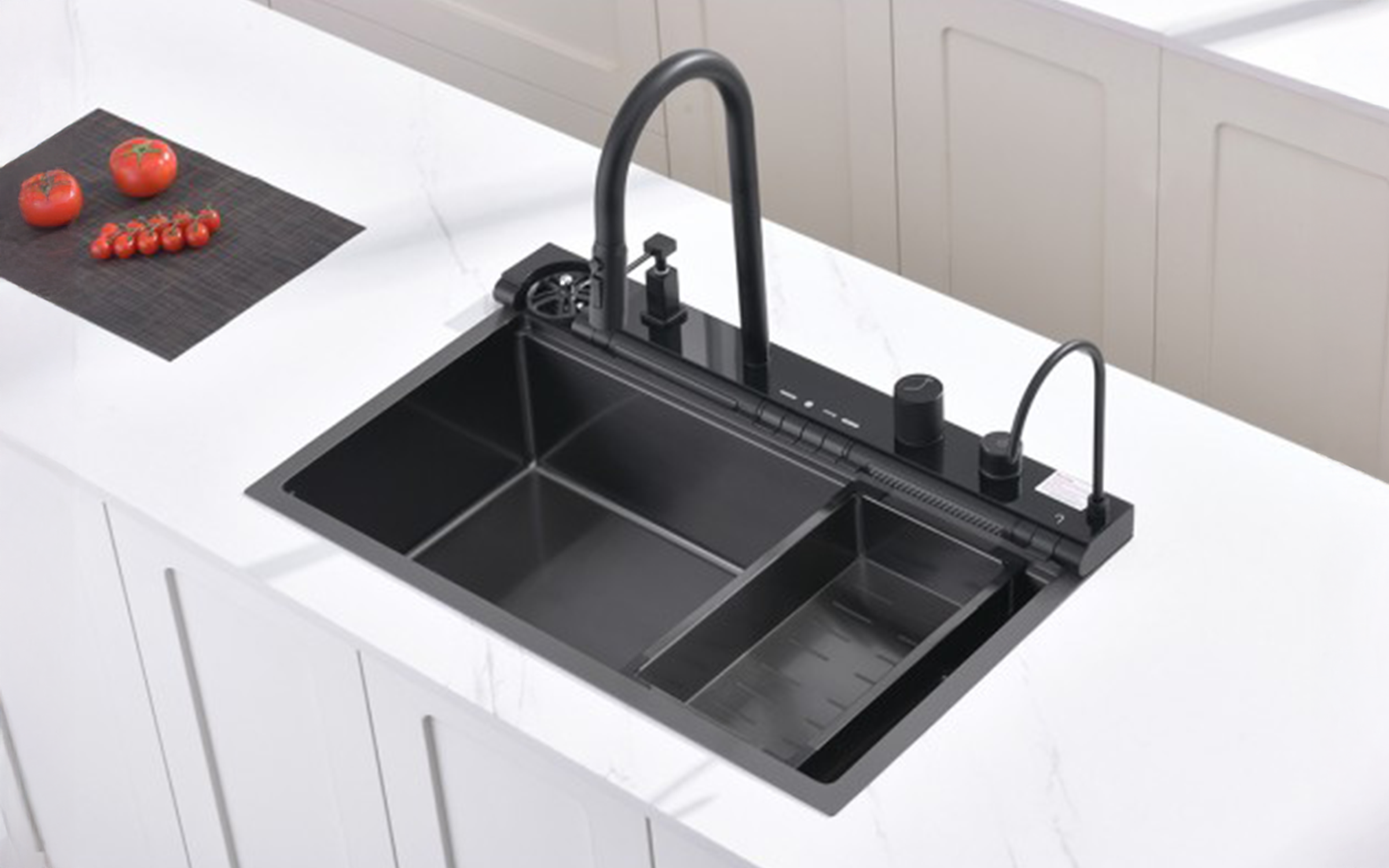 Chiuveta multifunctionala cu robinet 7547PVD, negru  1