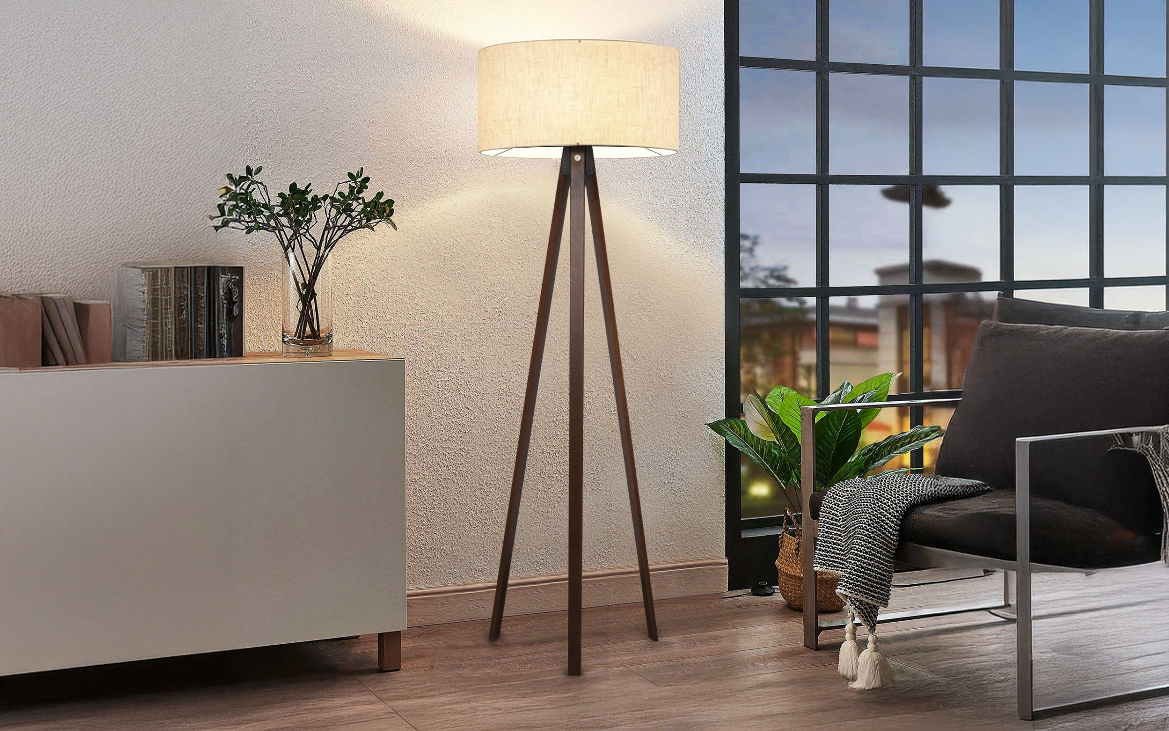 Tip bec: 1xE27/max 40W Lampa de podea, bej  2