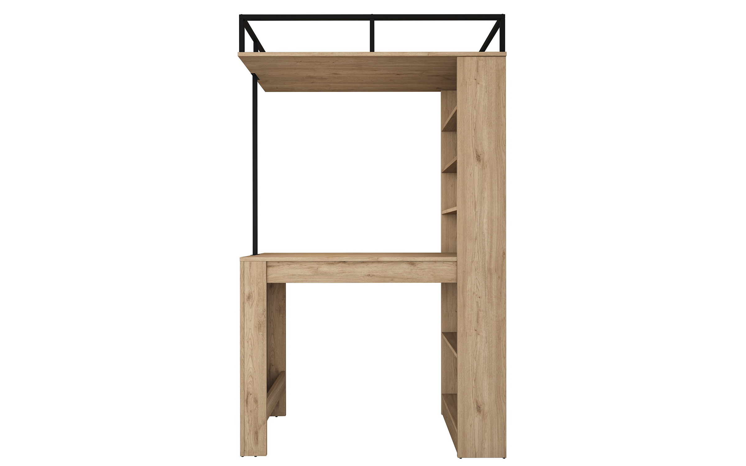 Masa de bar + etajera Faro, nuc + negru  8
