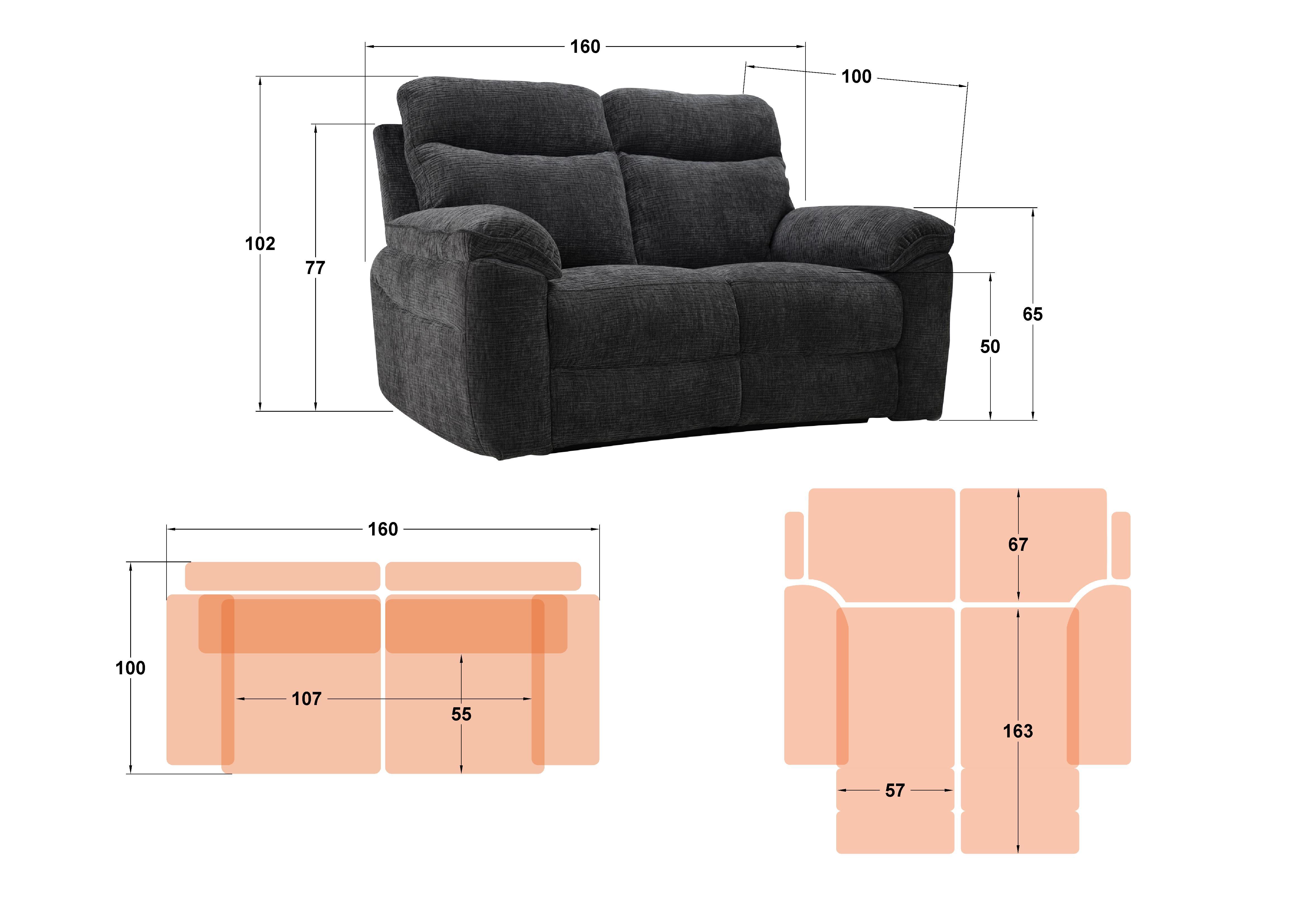 Recliner 2 locuri /mecanism manual/ Adesto, gri  2