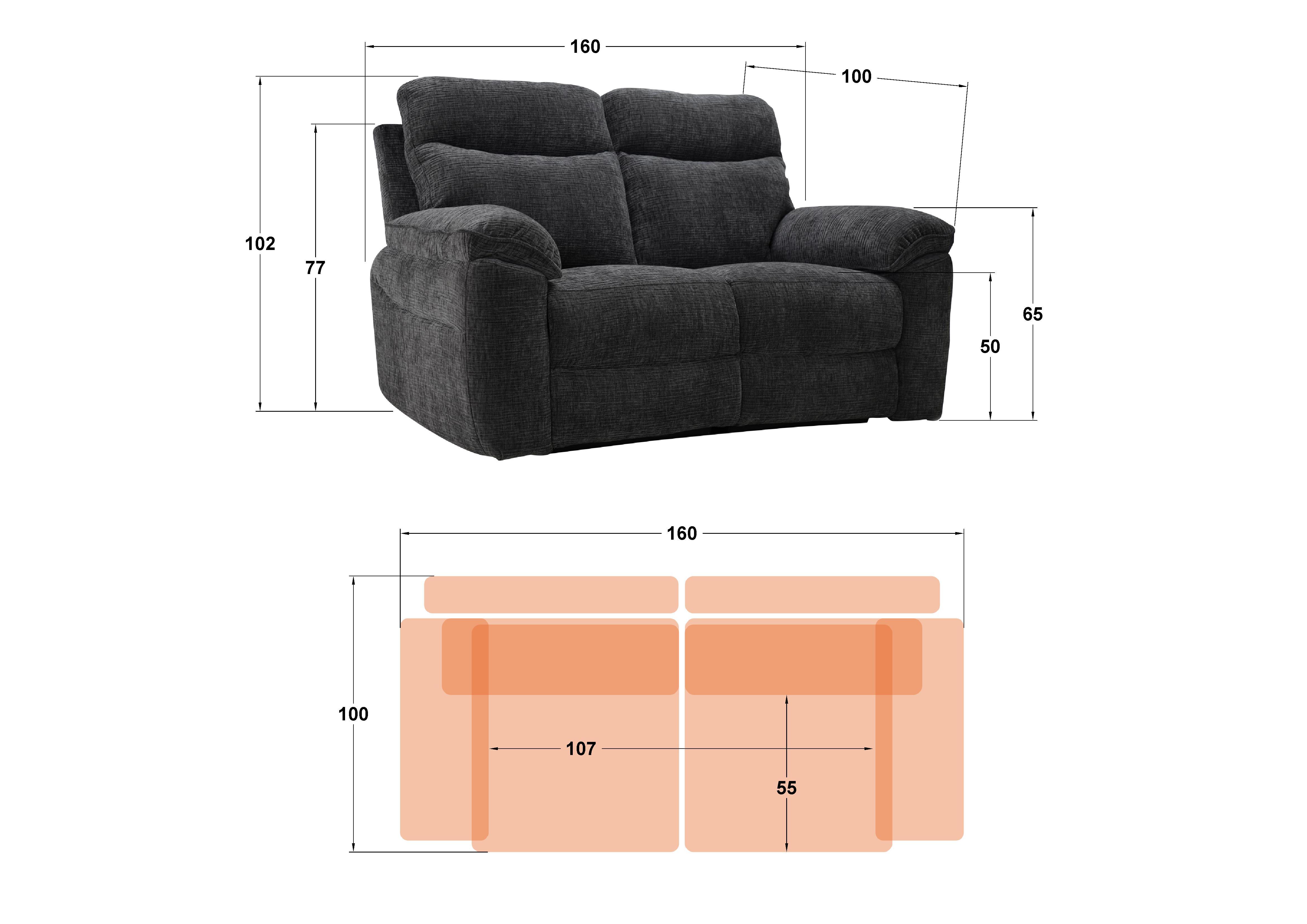 Recliner 2 locuri /fara mecanism/ Adesto, gri  2