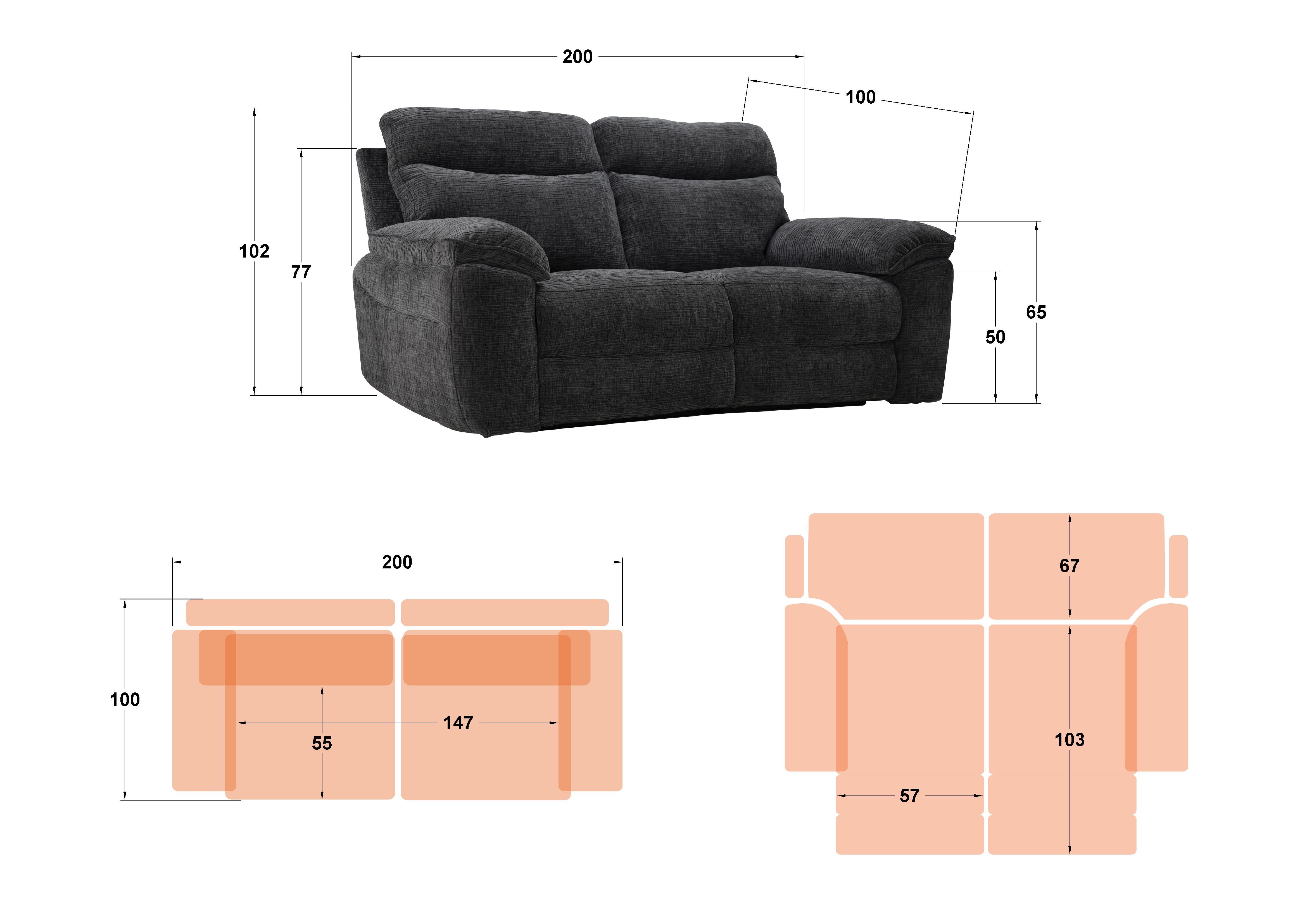 Recliner 3 locuri /mecanism manual/ Adesto, maro  2