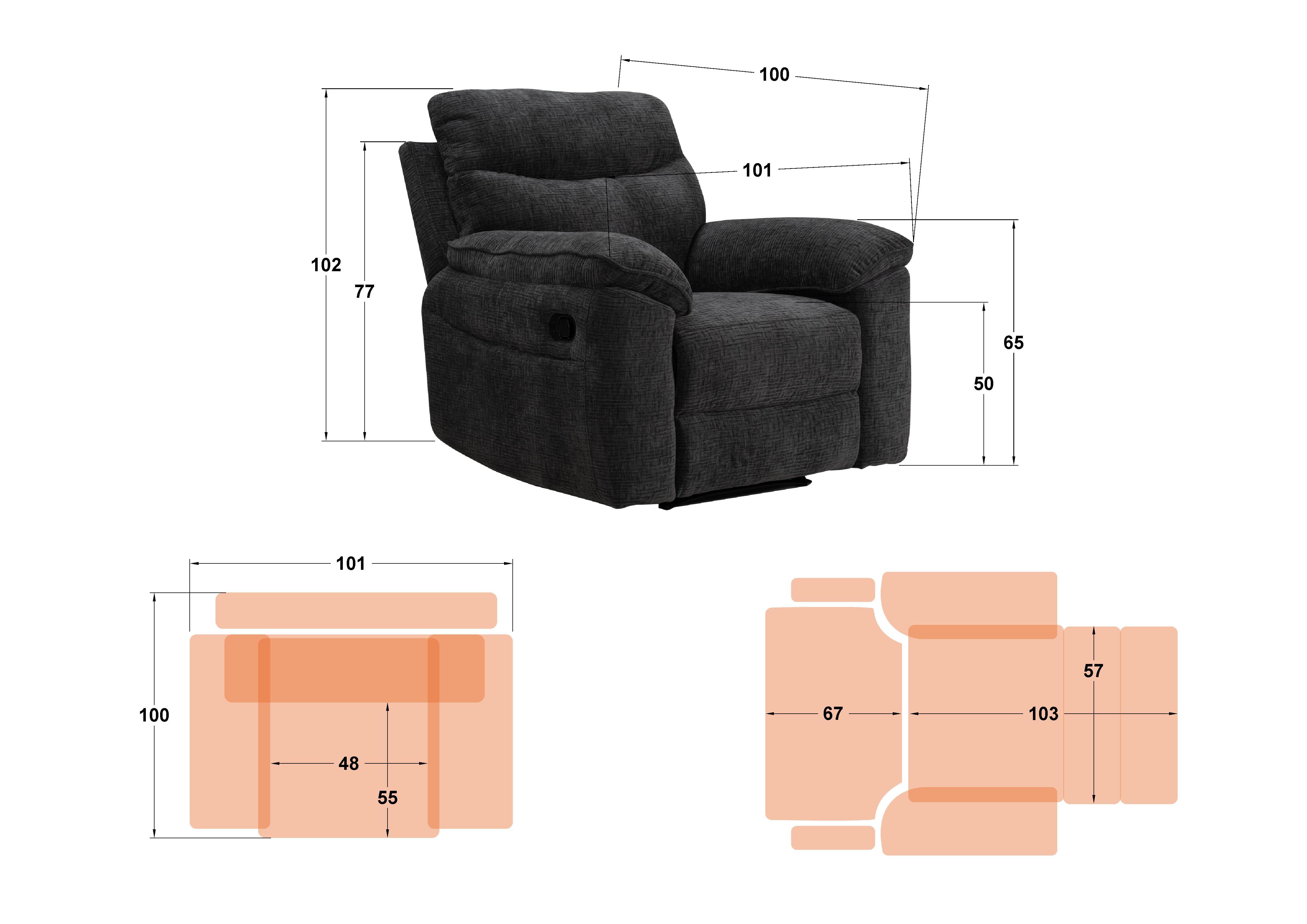 Recliner /mecanism manual/ Adesto, gri inchis  2