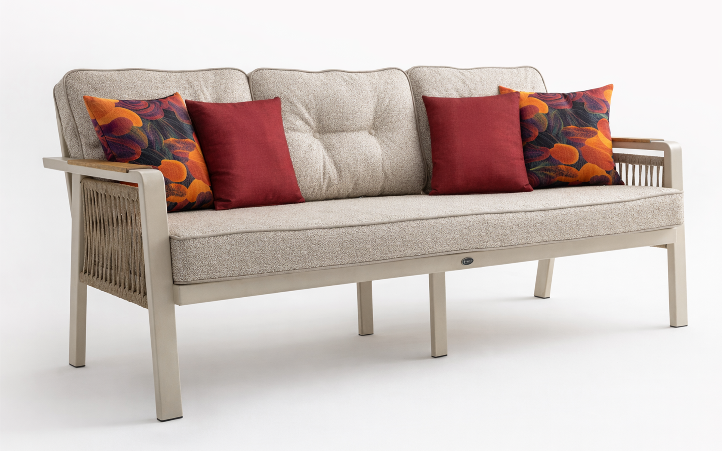 Set masa + scaune + canapea Artemis, crem  3