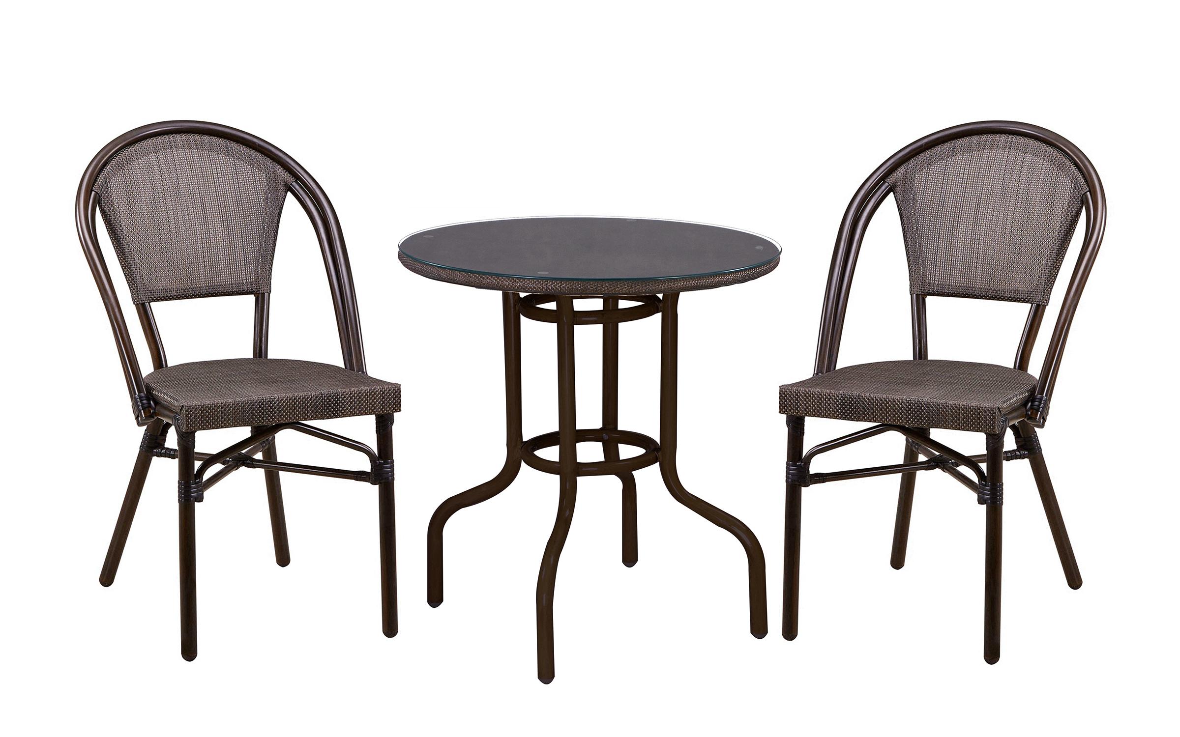 Set masa+scaune Murfi, maro inchis + negru  1