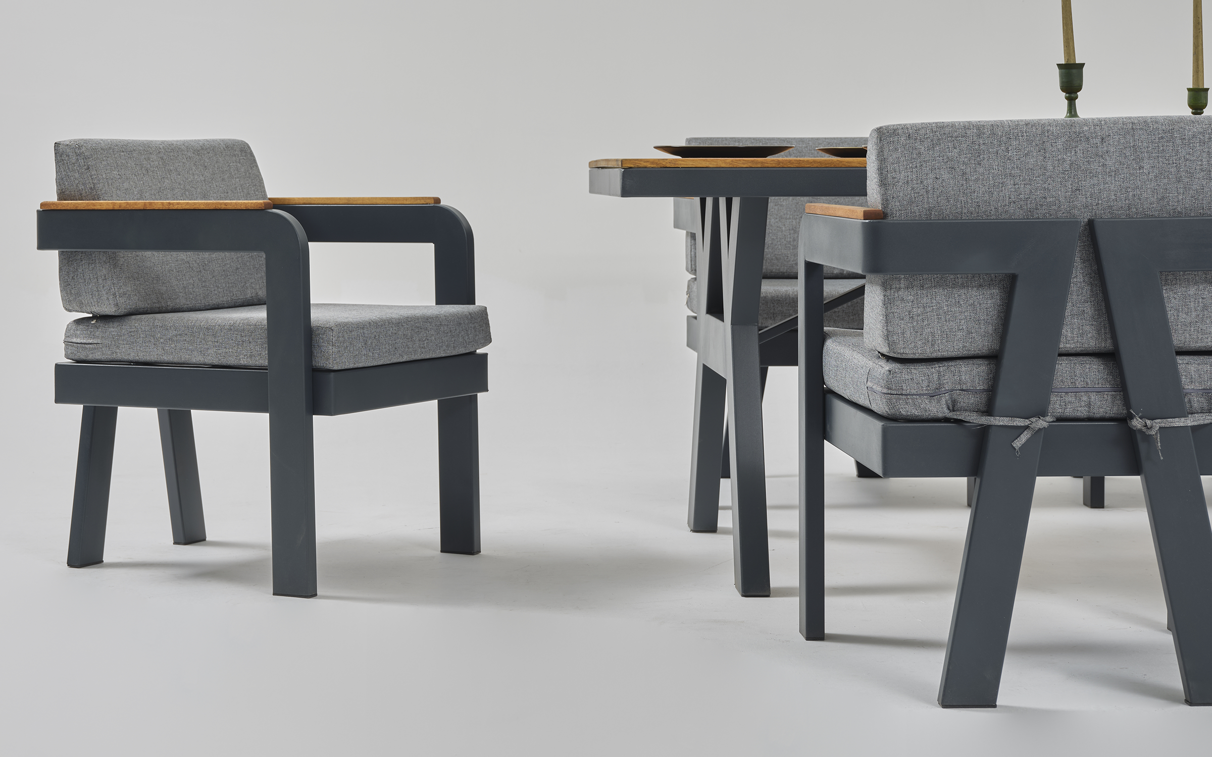Scaun de gradina Atlantis, cappuccino + antracit  3